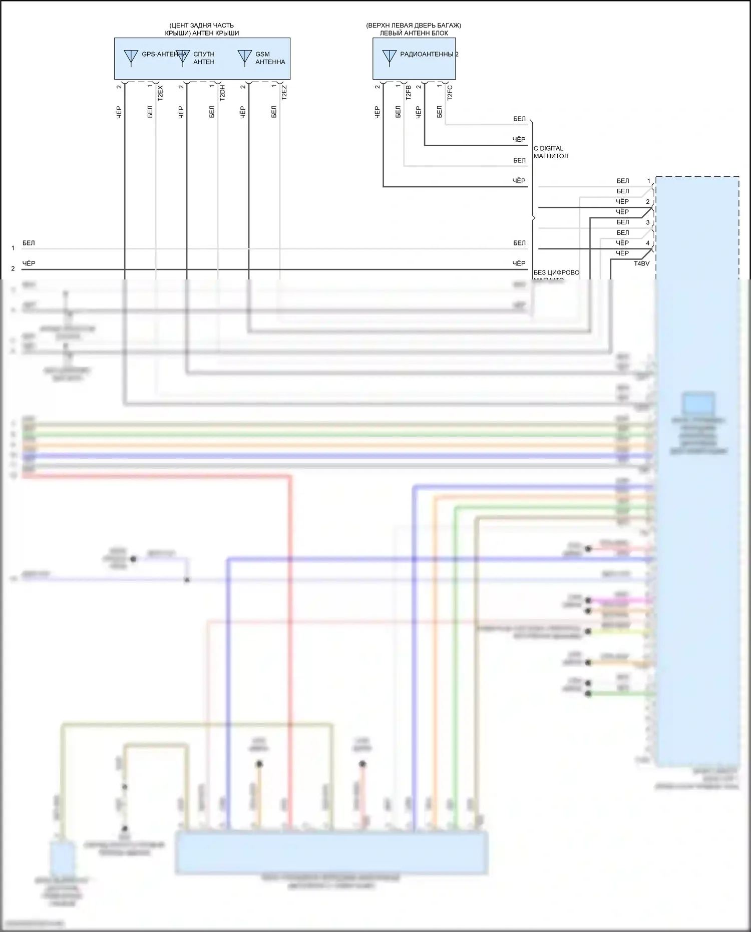 Atlas Volkswagen I рестайлинг 2 (2023-2024): Электросхема магнитолы, без усилителя (3 из 3) 