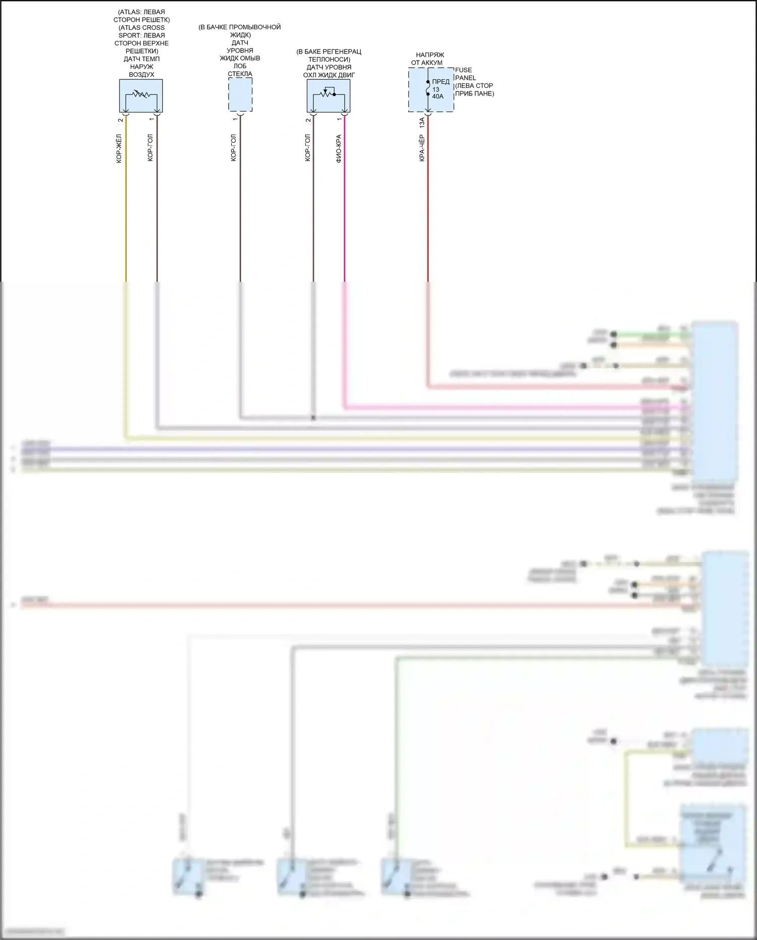 Atlas Volkswagen I рестайлинг 2 (2023-2024): Электросхема приборной панели (3 из 3) 