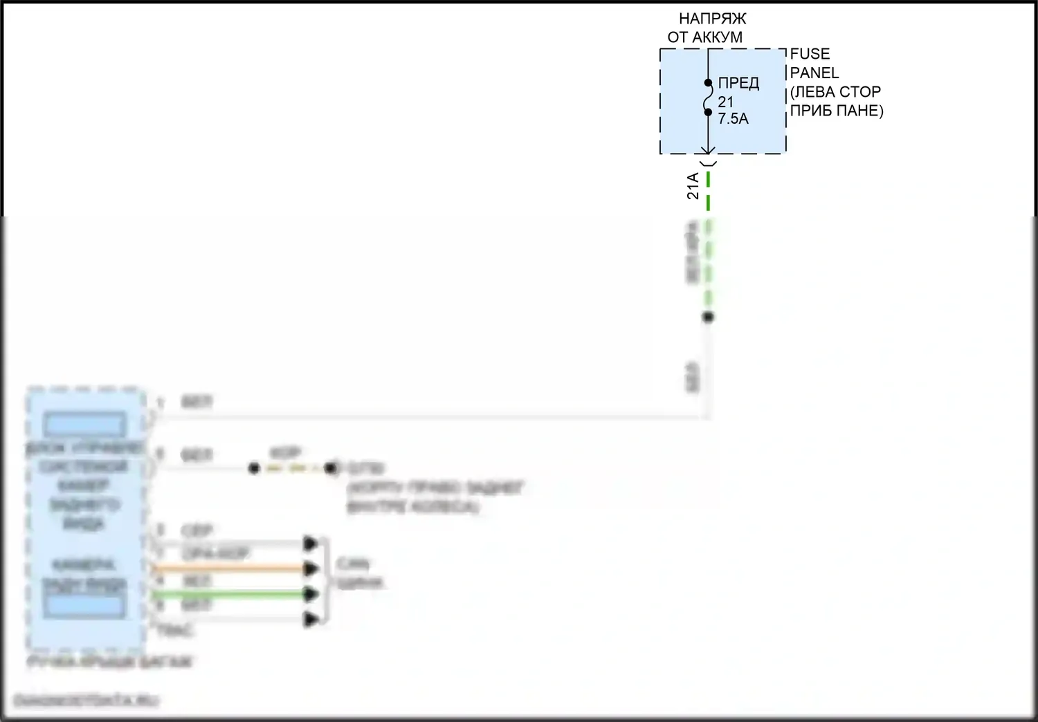 Atlas Volkswagen I рестайлинг 2 (2023-2024): Электросхема камеры заднего вида 