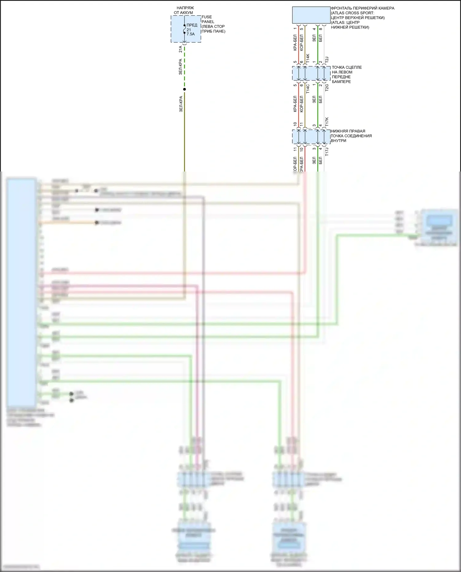 Atlas Volkswagen I рестайлинг 2 (2023-2024): Электросхема периферийной камеры 