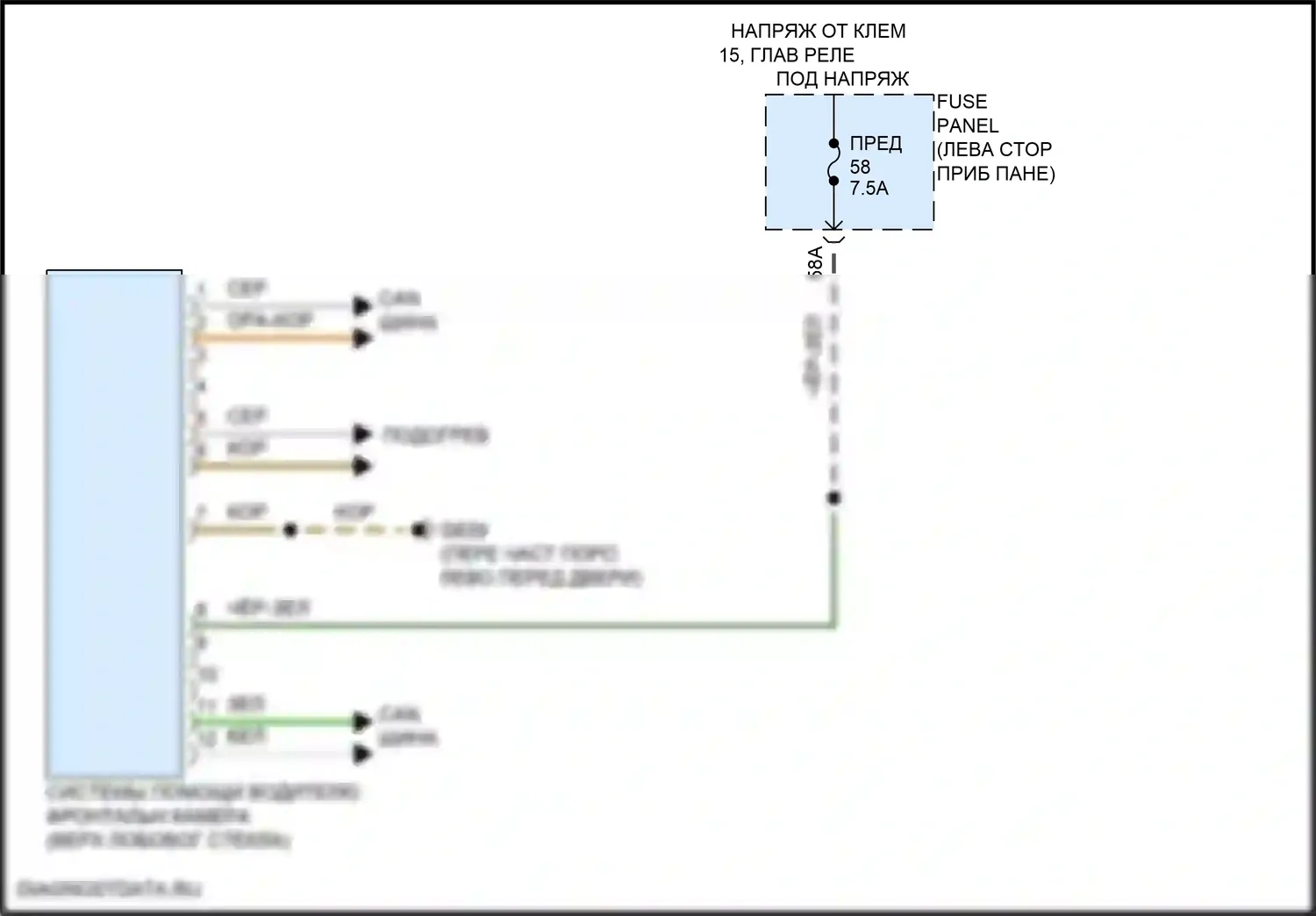 Atlas Volkswagen I рестайлинг 2 (2023-2024): Электросхема сигнализации о выезде с полосы движения 