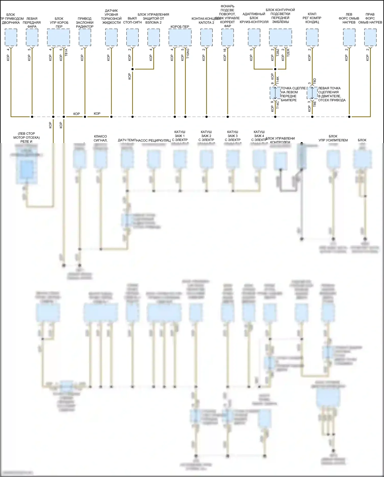 Atlas Volkswagen I рестайлинг 2 (2023-2024): Электросхема точек подключения масс (1 из 4) 