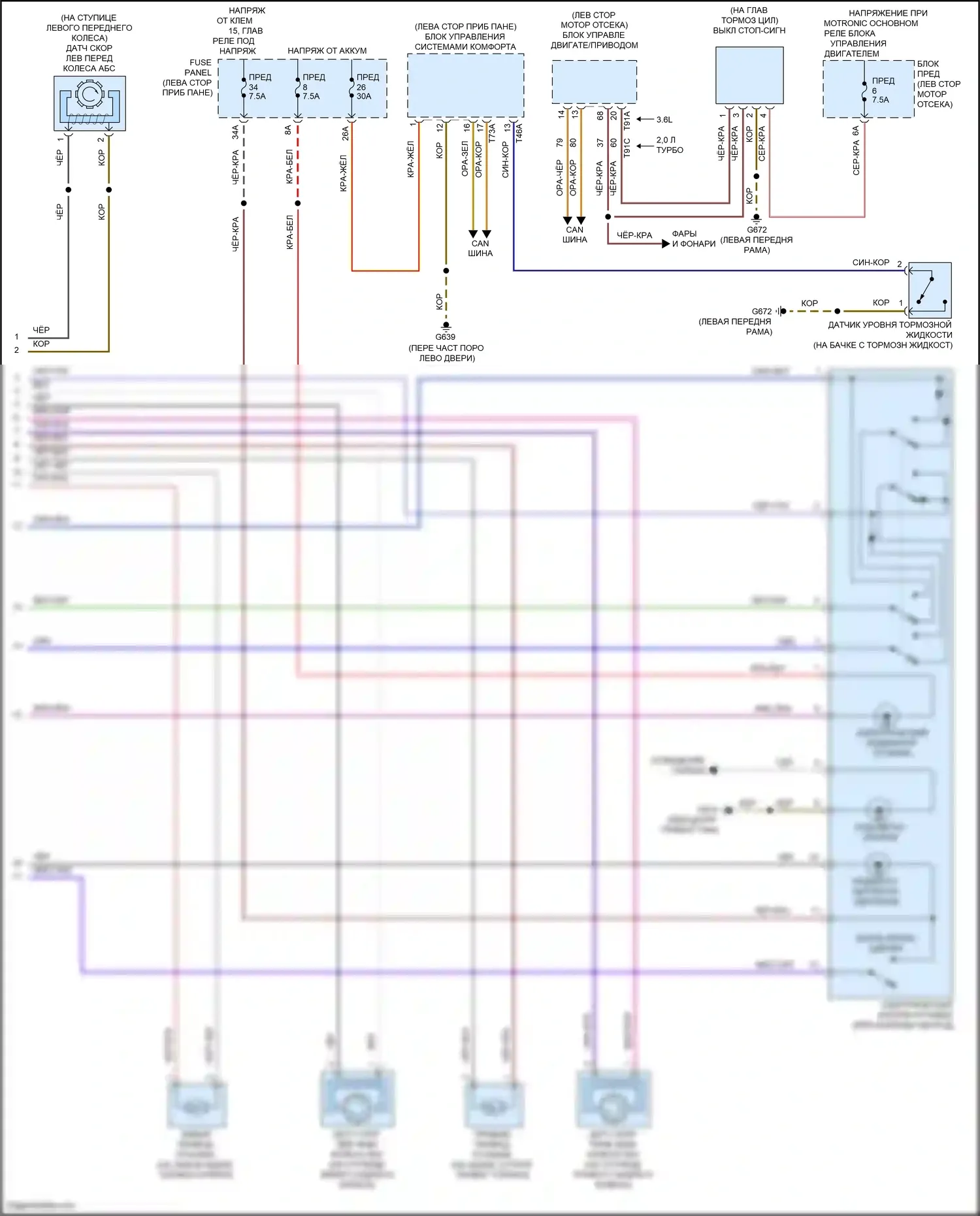 Atlas Volkswagen I рестайлинг (2020-2023): Антиблокировочная система abs электросхема (2 из 2) 