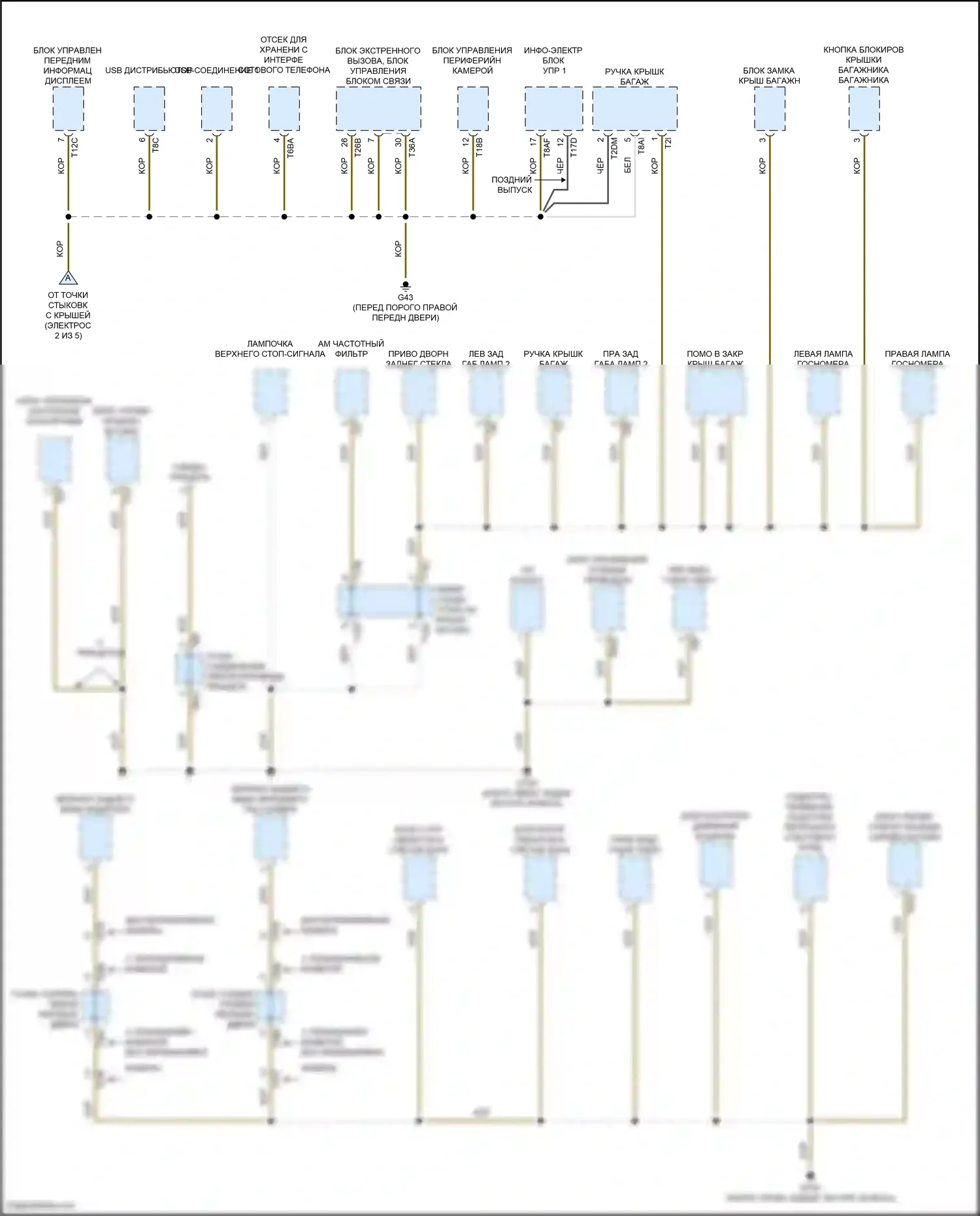 Atlas Volkswagen I рестайлинг (2020-2023): Электросхема точек подключения масс (5 из 5) 