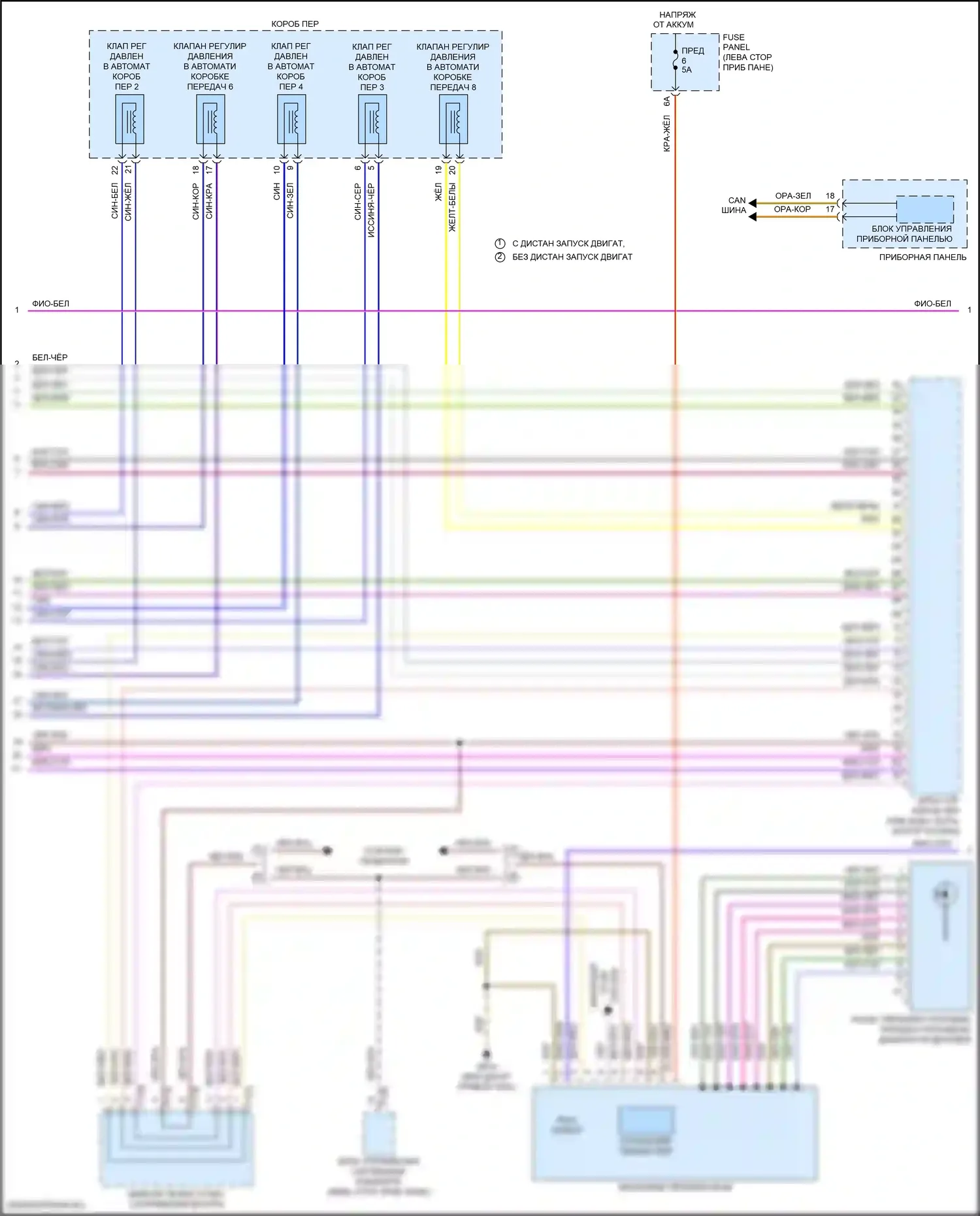 Atlas Volkswagen I (2017-2020): Электросхема автоматической коробки передач (2 из 3) 