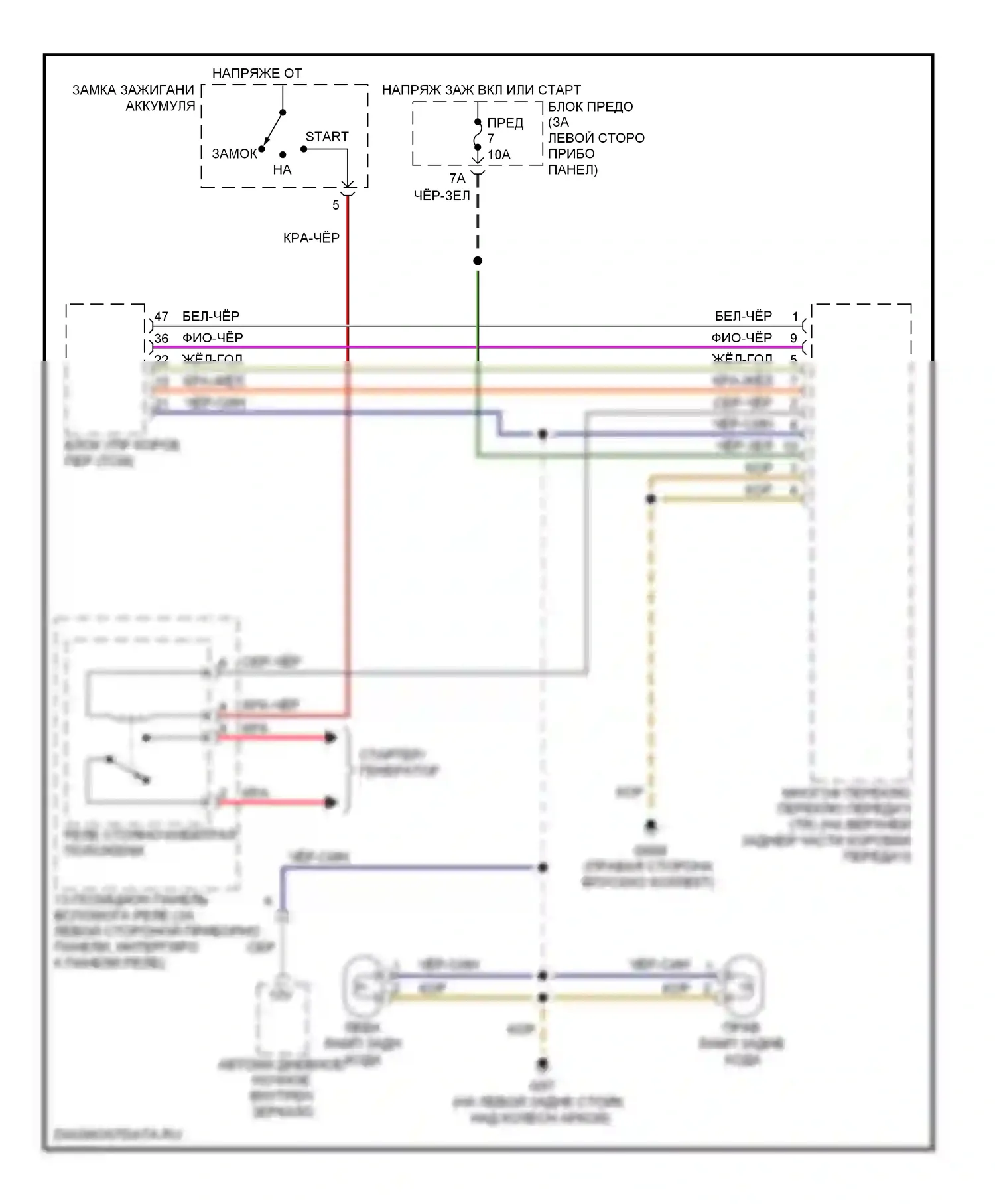 Beetle Volkswagen A4 рестайлинг (2005-2011): Фонари заднего хода электросхема, кроме автоматической коробки передач кабриолета 