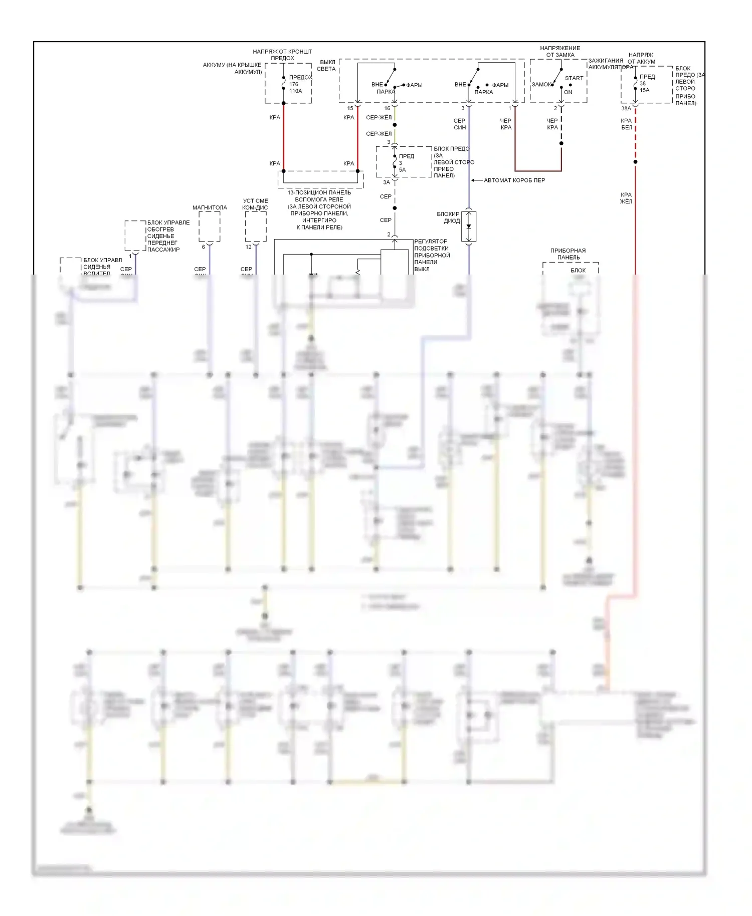Beetle Volkswagen A4 рестайлинг (2005-2011): Электросхема подсветки приборной панели, кроме кабриолета 