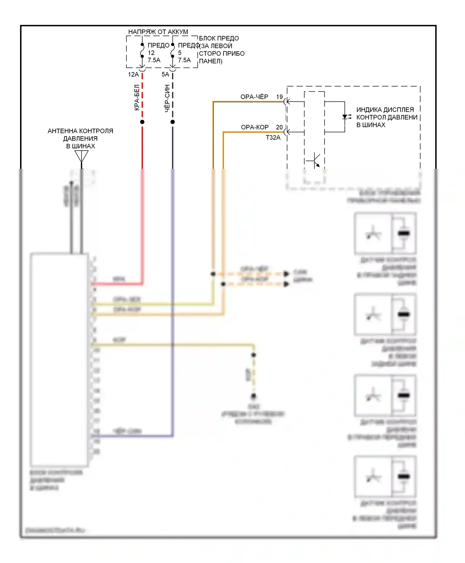 Beetle Volkswagen A4 рестайлинг (2005-2011): Электросхема помощников водителя 