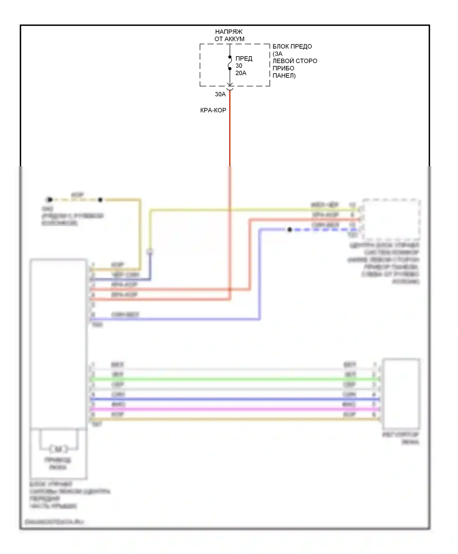 Beetle Volkswagen A4 рестайлинг (2005-2011): Электросхема люка 