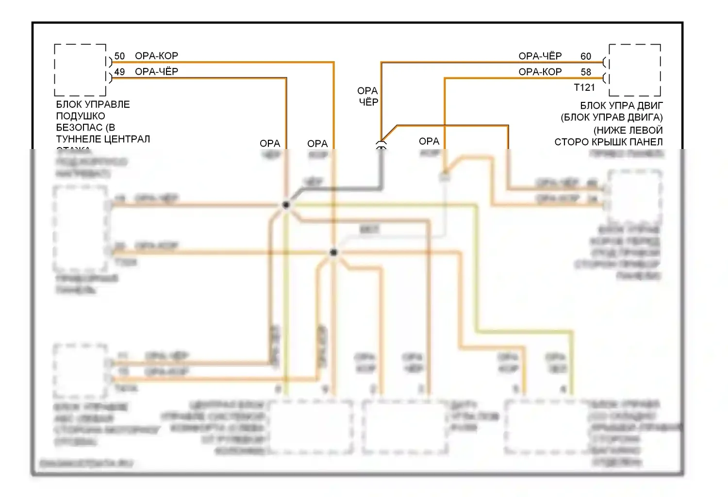 Beetle Volkswagen A4 (1997-2005): Электросхема шины высокого/низкого уровня, кабриолет 