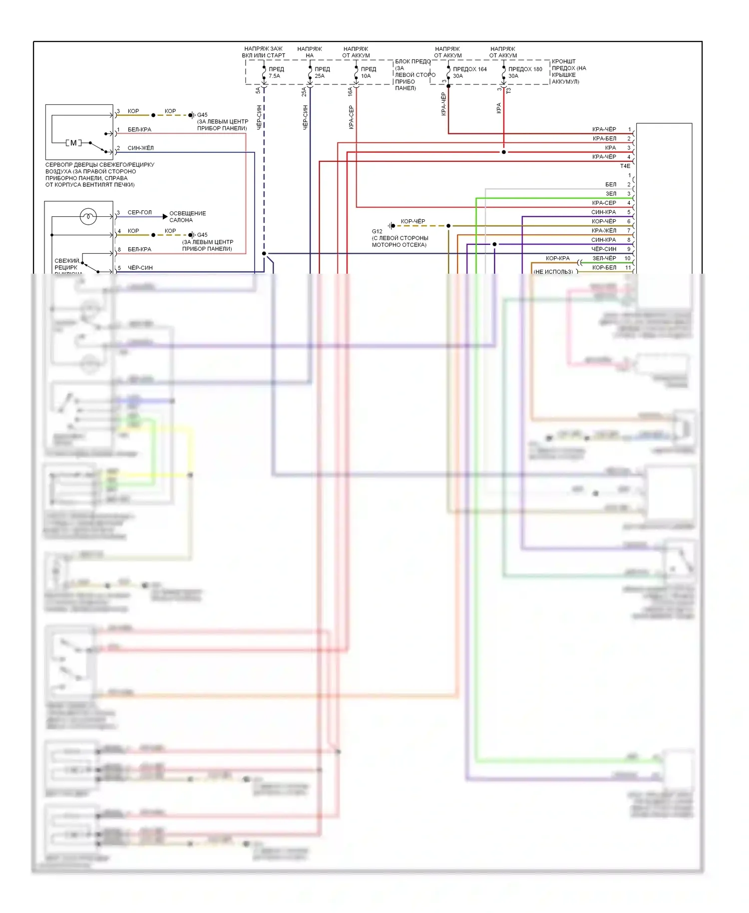 Beetle Volkswagen A4 (1997-2005): 2.0л, электросхема ручного кондиционера, кабриолет 