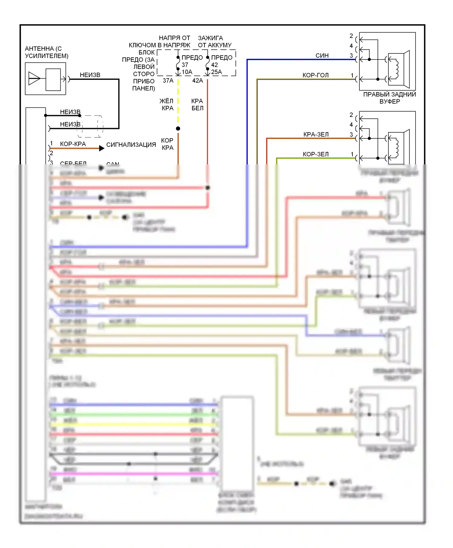 Beetle Volkswagen A4 (1997-2005): Базовая магнитола электросхема, базовая магнитола 