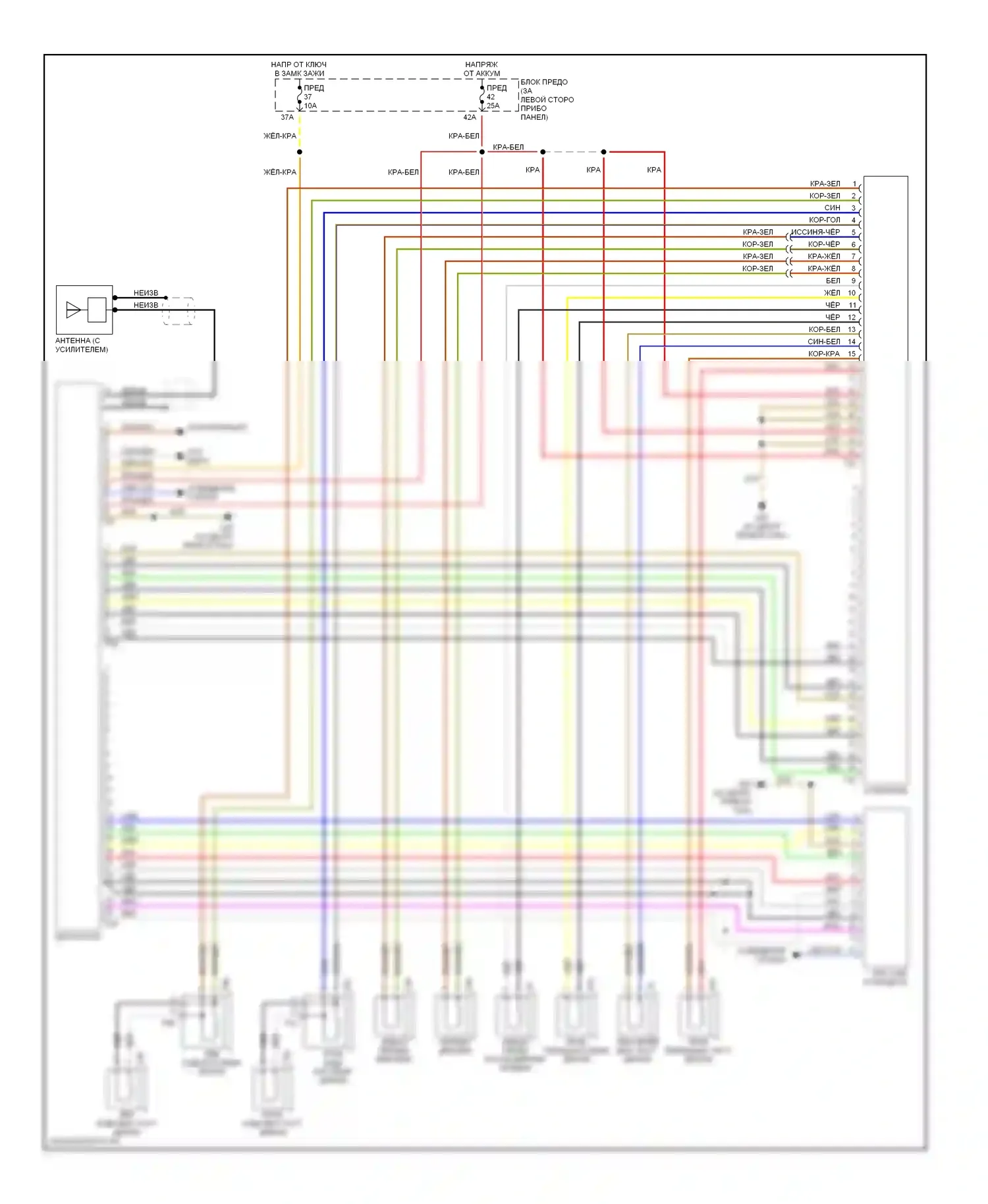 Beetle Volkswagen A4 (1997-2005): Электросхема звуковой магнитолы премиум-класса, кабриолет 