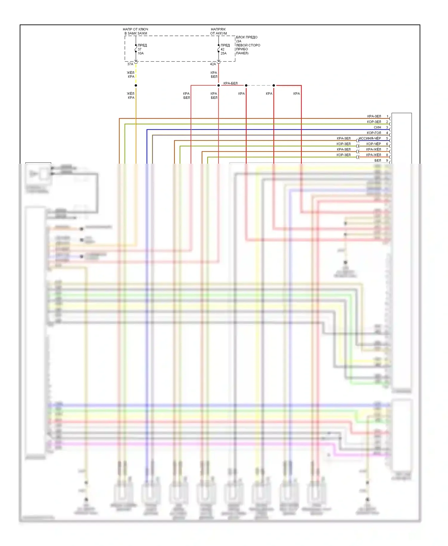Beetle Volkswagen A4 (1997-2005): Электросхема звуковой магнитолы премиум-класса, кроме кабриолета 