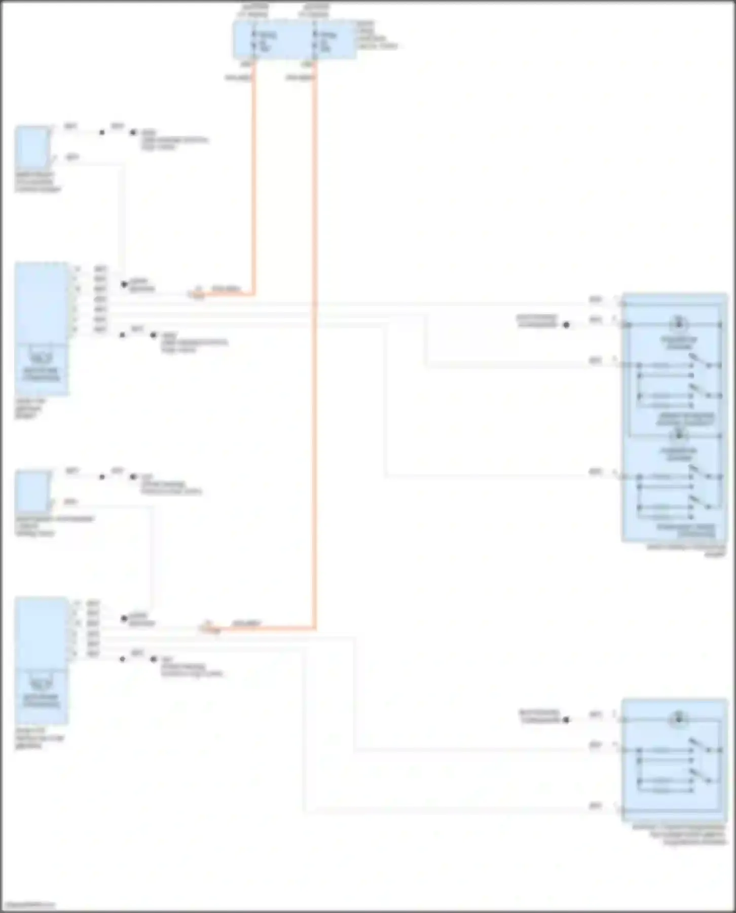 Электросхема подключения левой передней кнопки glasslift для Volkswagen Beetle A5 (2011-2019)