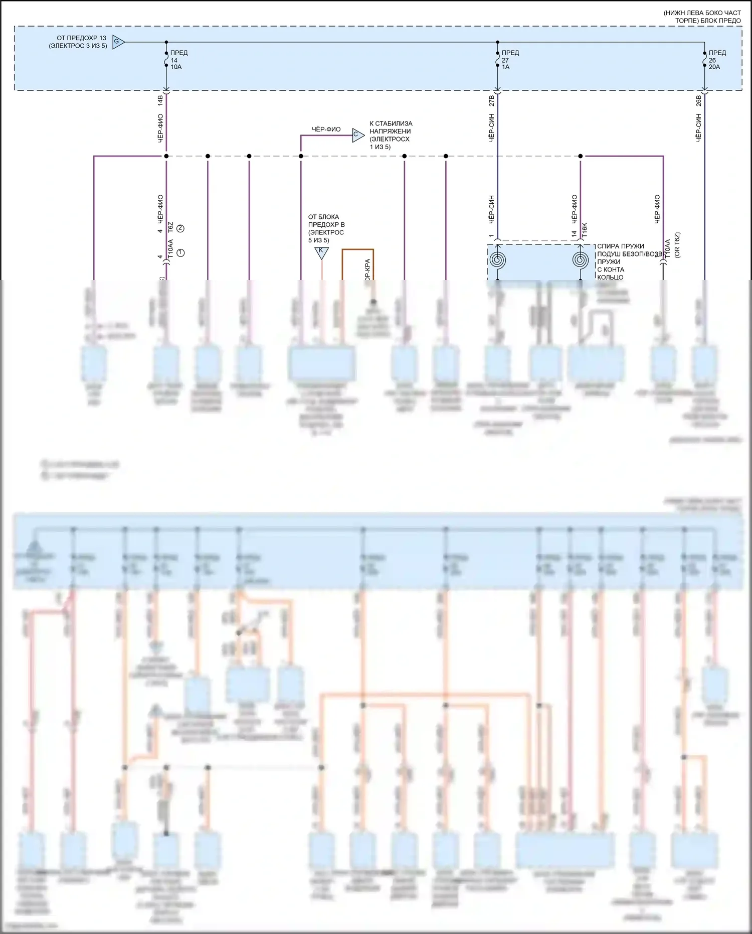 Bora Volkswagen III (2012-2018): Электросхема блока предохранителей реле, с низким уровнем оборудования (4 из 5) 