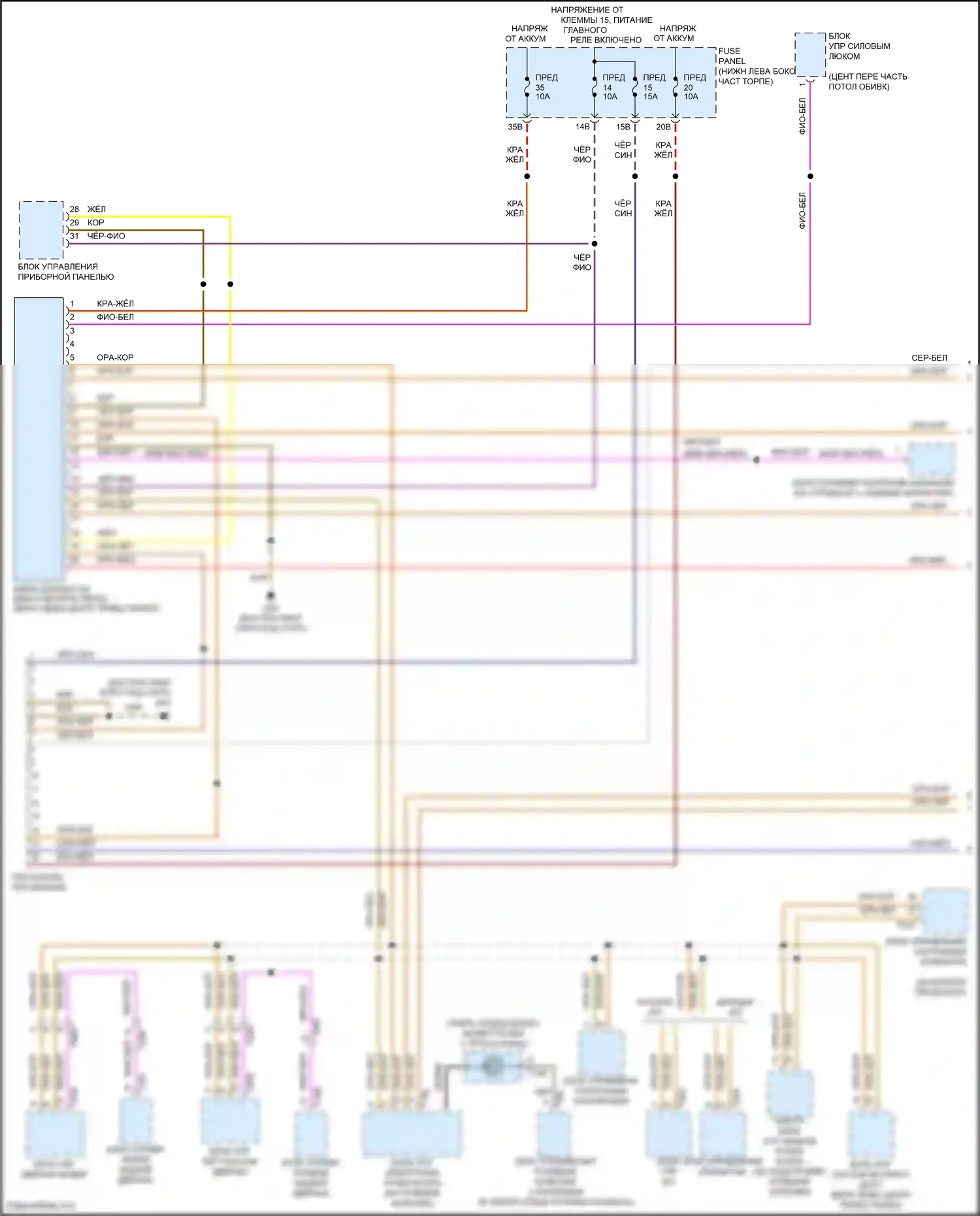 Bora Volkswagen III (2012-2018): Электросхема компьютерной линии данных, с высоким уровнем оборудования (1 из 2) 