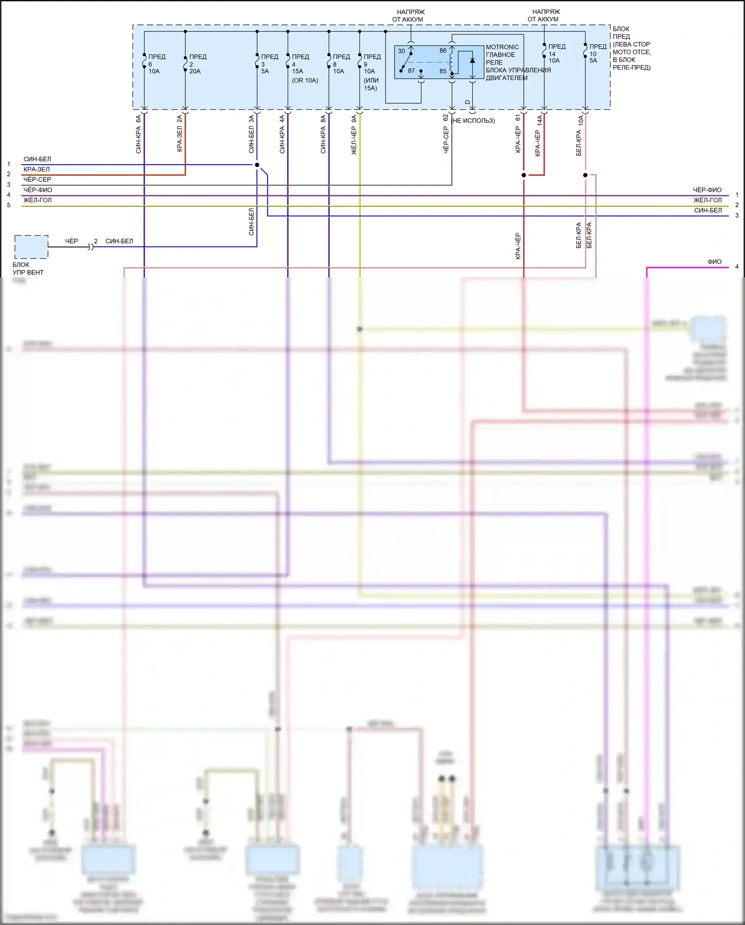 Bora Volkswagen III (2012-2018): Электросхема двигателя 1.8л турбо (2 из 6) 