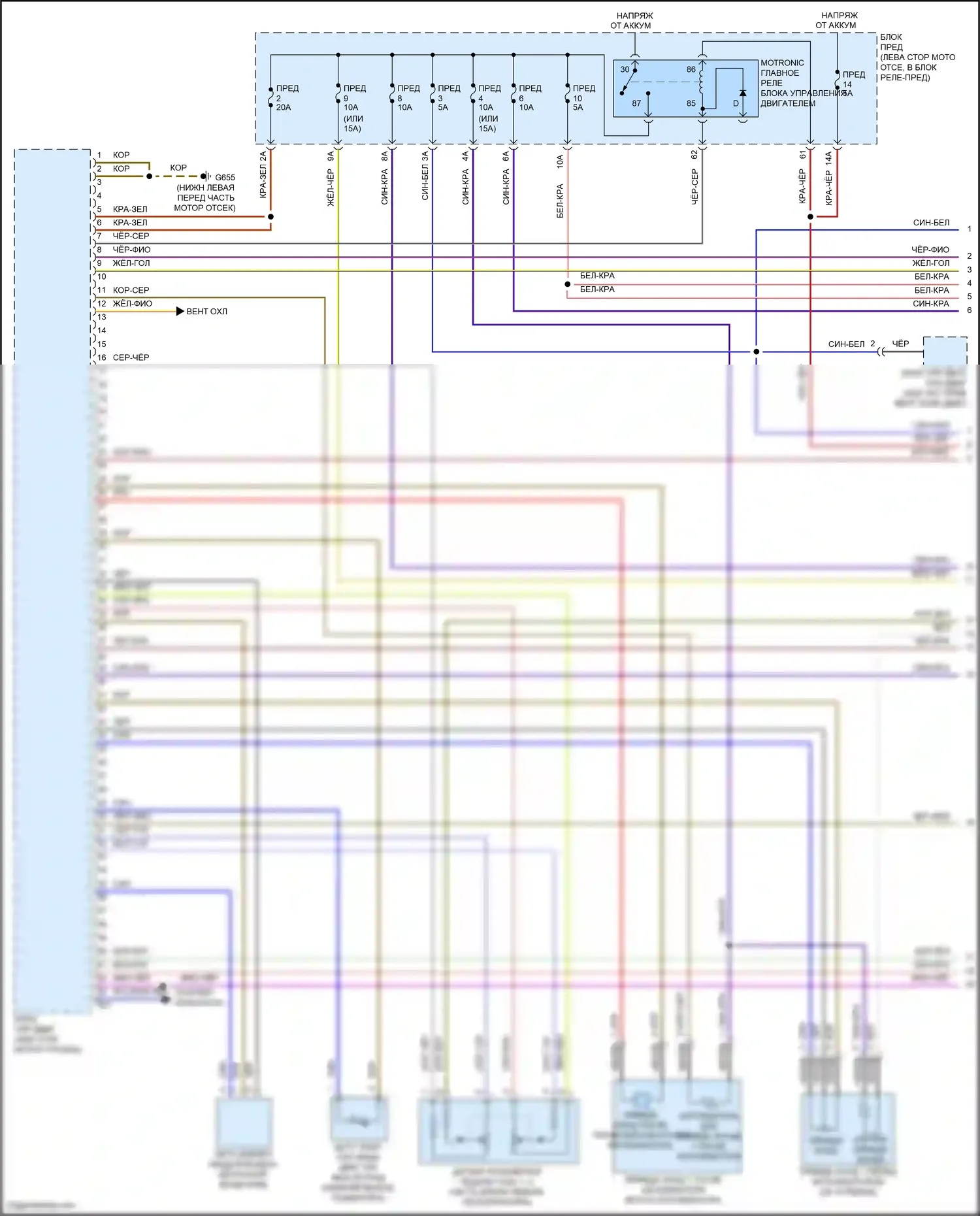 Bora Volkswagen III (2012-2018): Электросхема двигателя 2.0л турбо (1 из 6) 