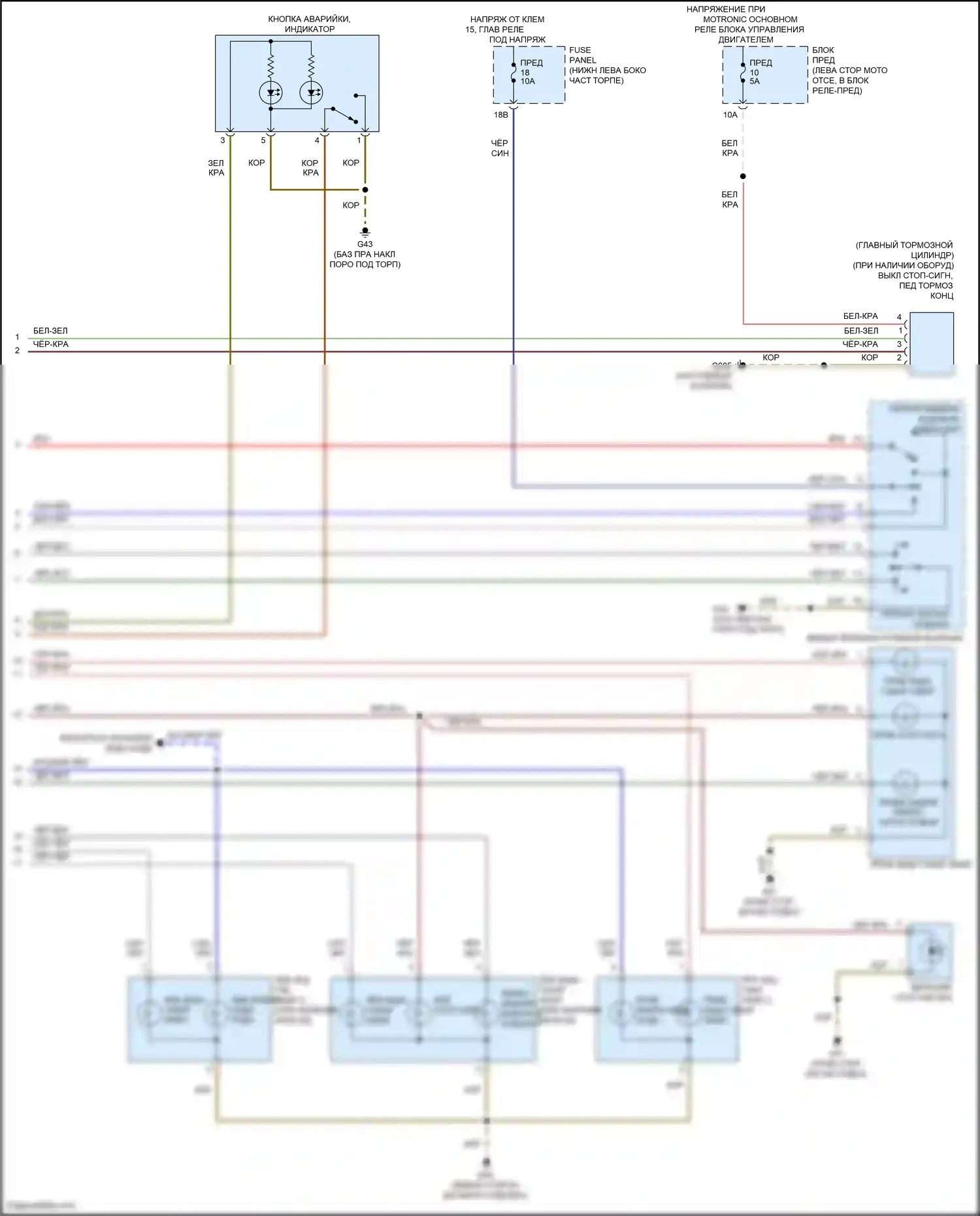 Bora Volkswagen III (2012-2018): Электросхема внешних ламп, с низким уровнем оборудования (3 из 3) 
