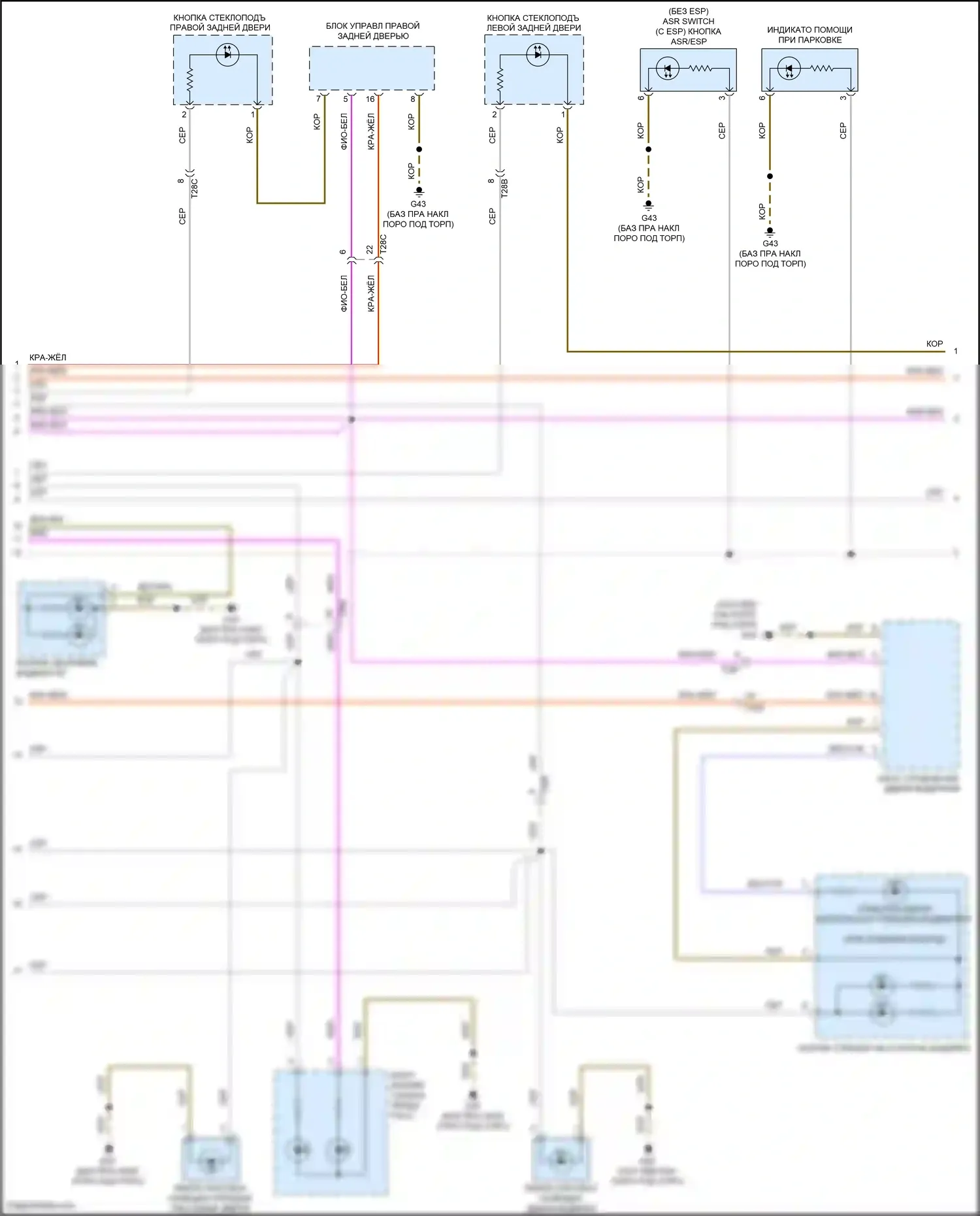 Bora Volkswagen III (2012-2018): Электросхема освещения приборов, с низким уровнем оборудования (2 из 3) 