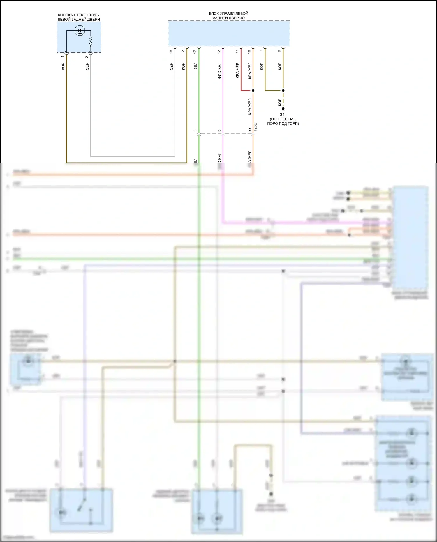 Bora Volkswagen III (2012-2018): Электросхема освещения приборов, с высоким уровнем оснащения (4 из 4) 