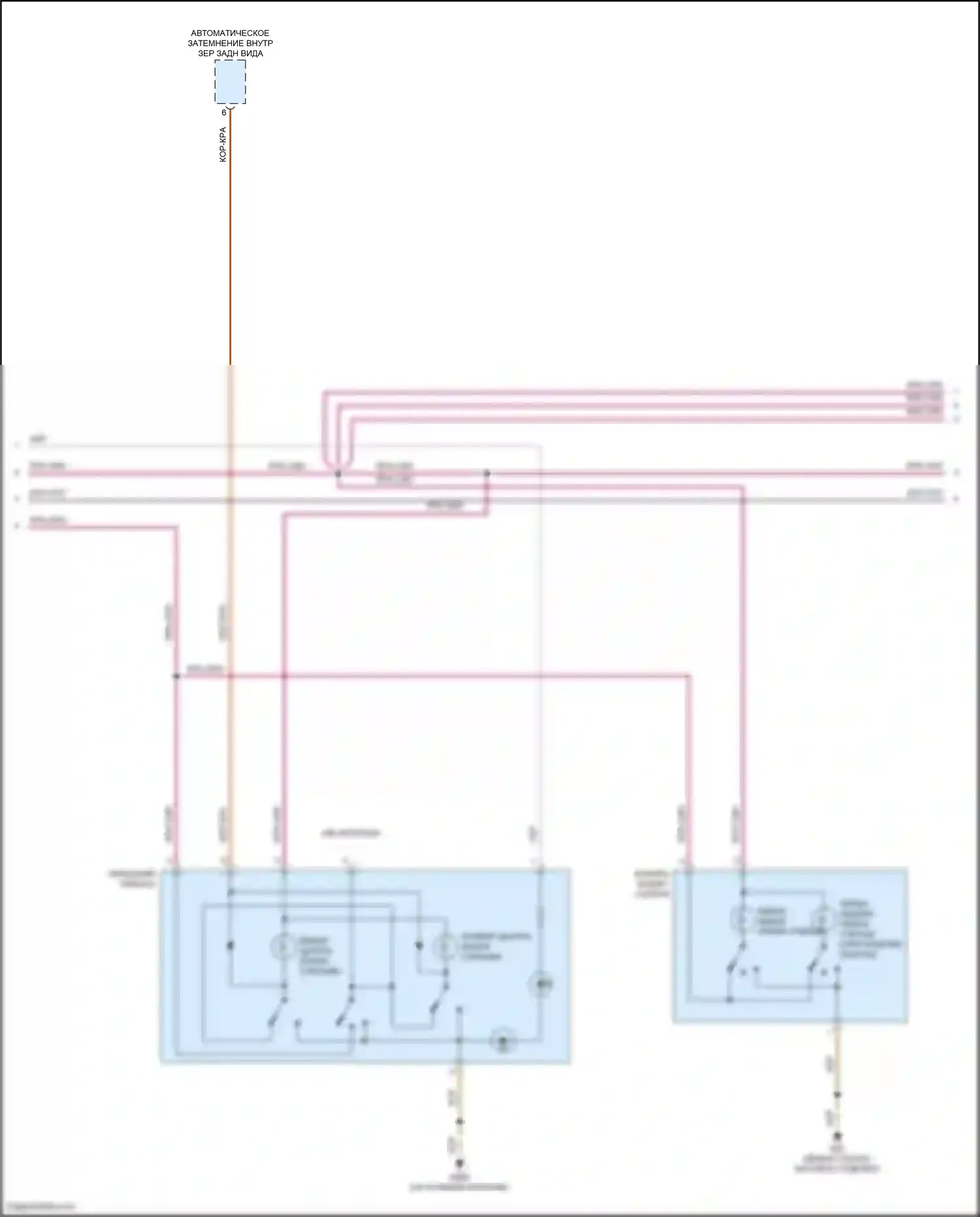 Bora Volkswagen III (2012-2018): Электросхема освещения салона, с высоким оснащением (2 из 3) 