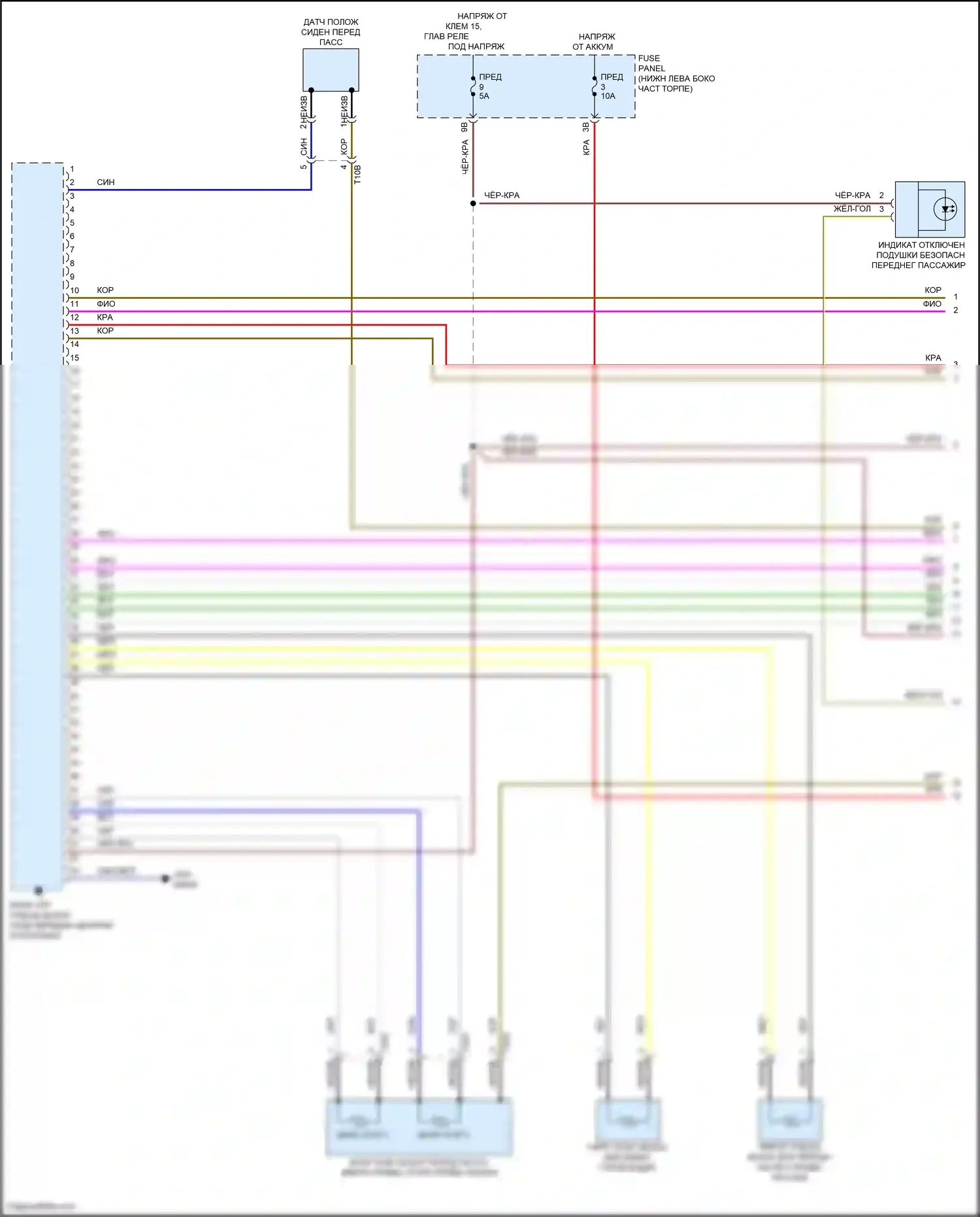 Bora Volkswagen III (2012-2018): Электросхема подушек безопасности (1 из 3) 