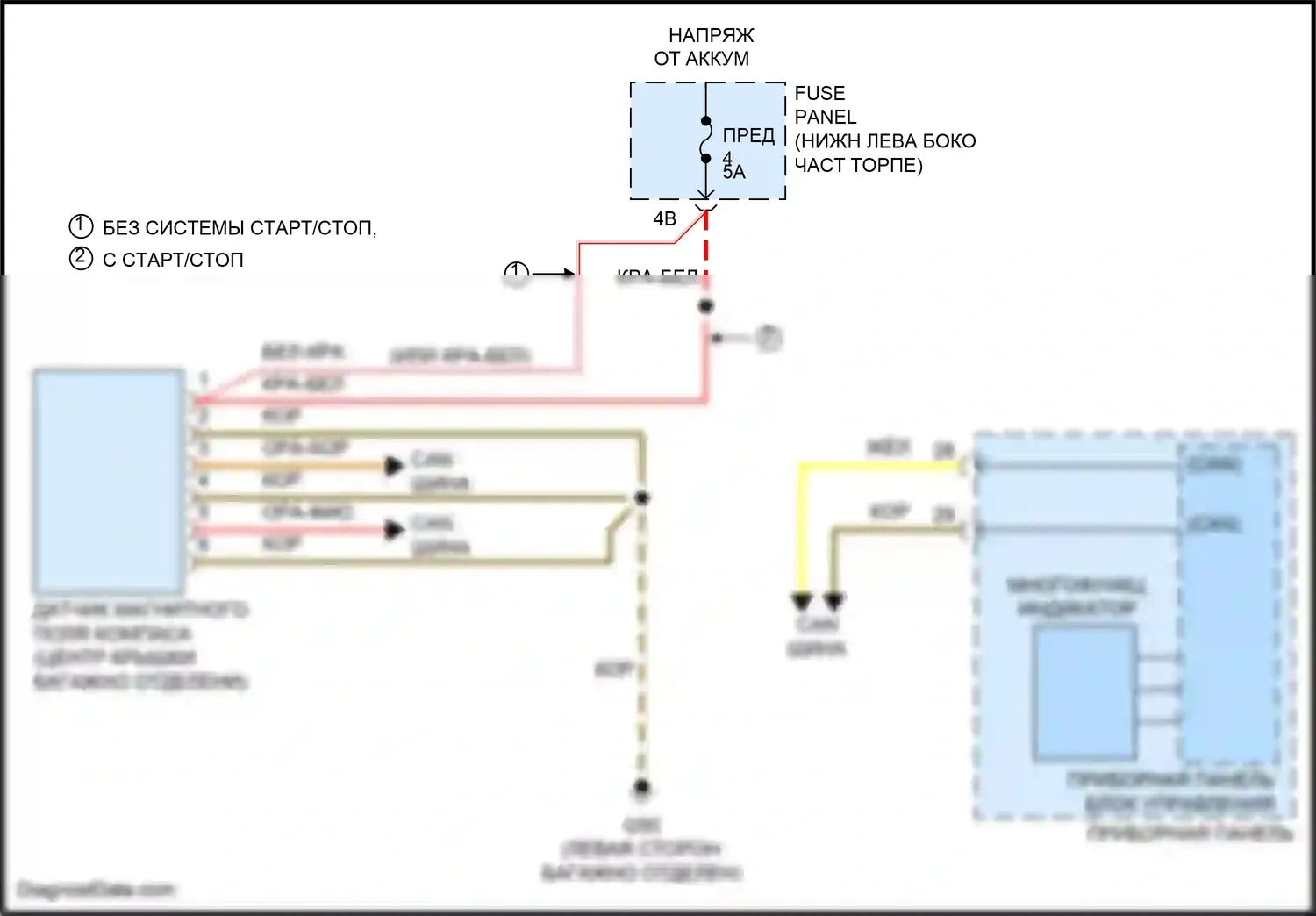 Bora Volkswagen III (2012-2018): Электросхема электронного компаса 