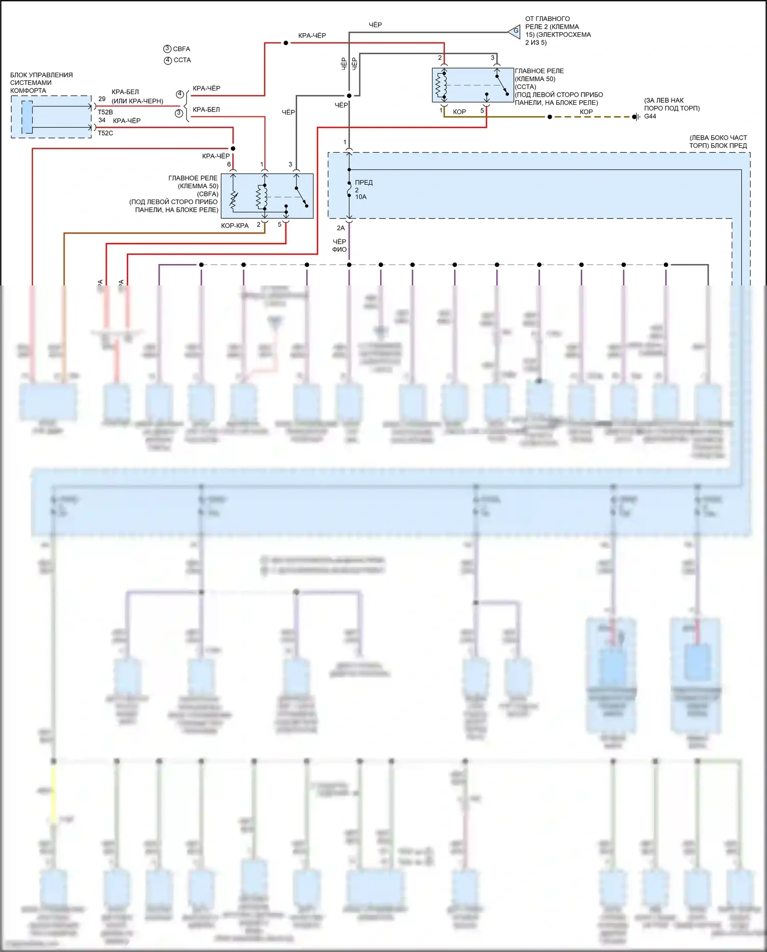 Eos Volkswagen I рестайлинг (2010-2015): Электросхема блока предохранителей реле (3 из 5) 