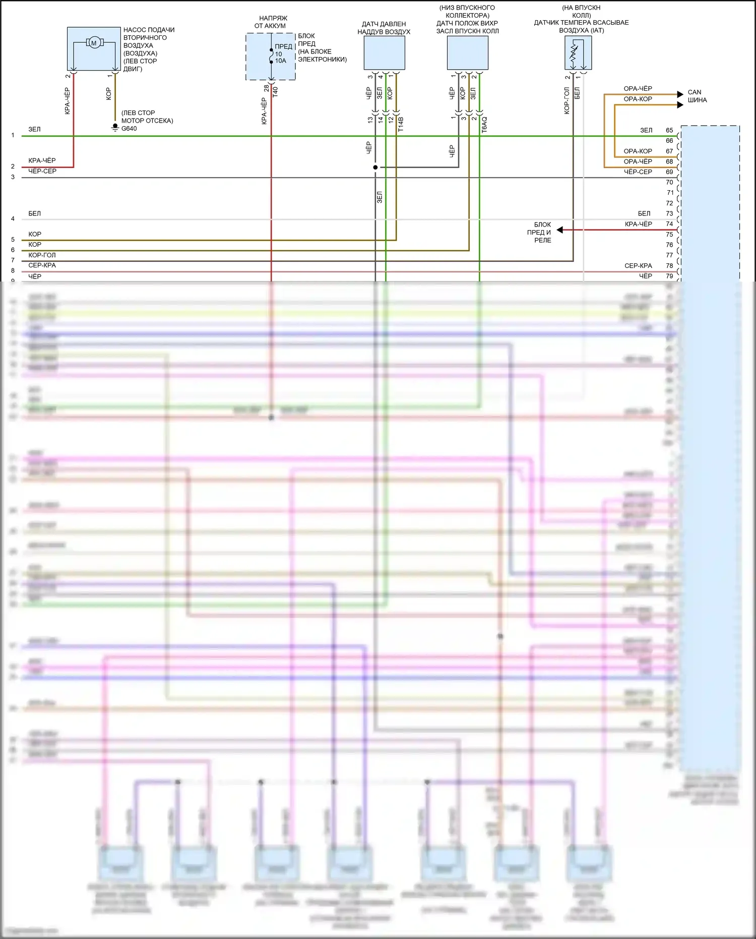 Eos Volkswagen I рестайлинг (2010-2015): Электросхема двигателя 2.0л турбо, cbfa (6 из 6) 