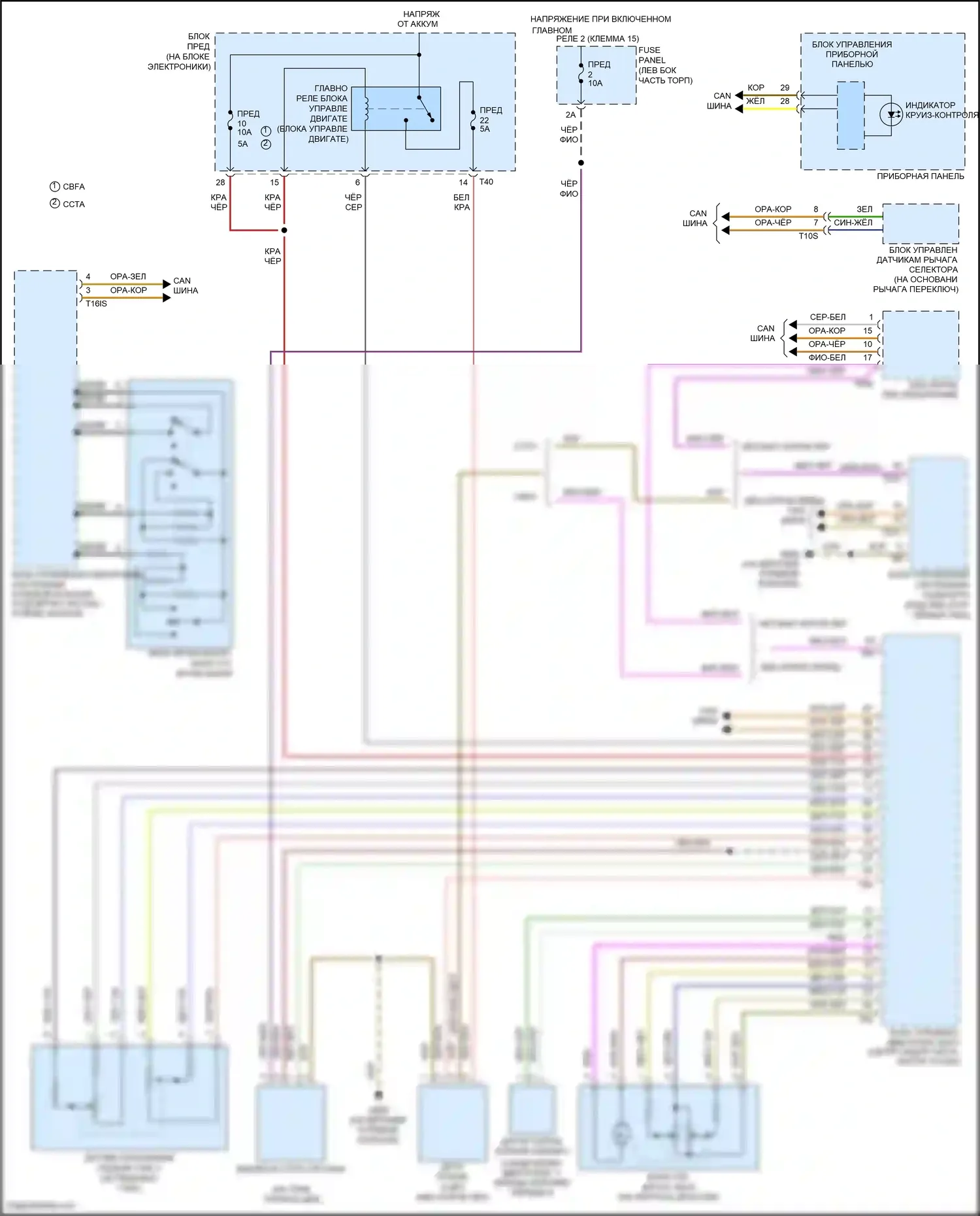 Eos Volkswagen I рестайлинг (2010-2015): Электросхема круиз-контроля 