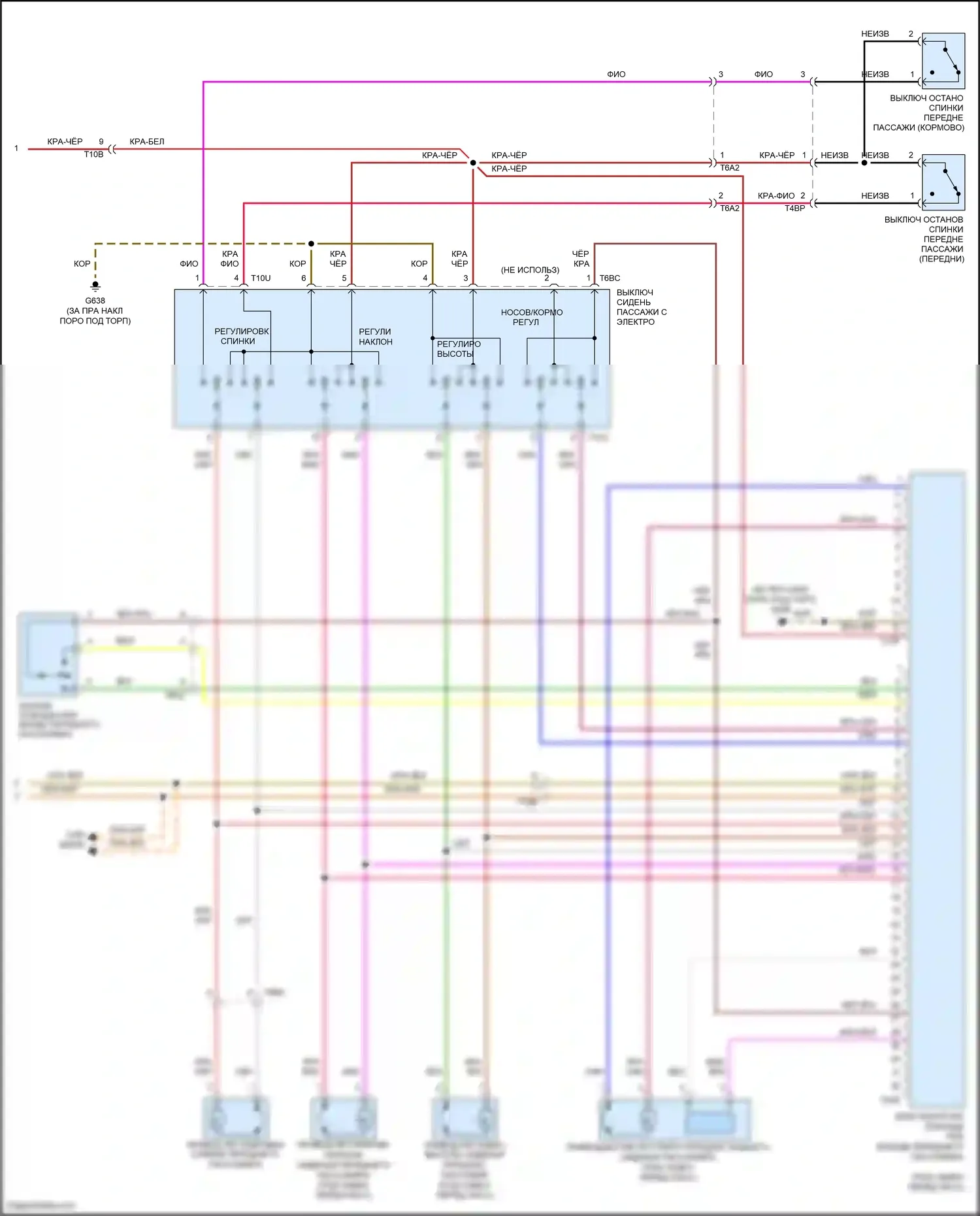 Eos Volkswagen I рестайлинг (2010-2015): Электросхема сидений (2 из 2) 