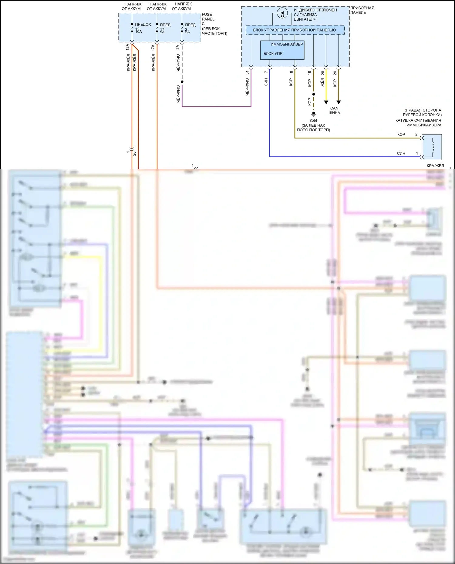 Eos Volkswagen I рестайлинг (2010-2015): Электросхема защиты от взлома (1 из 2) 