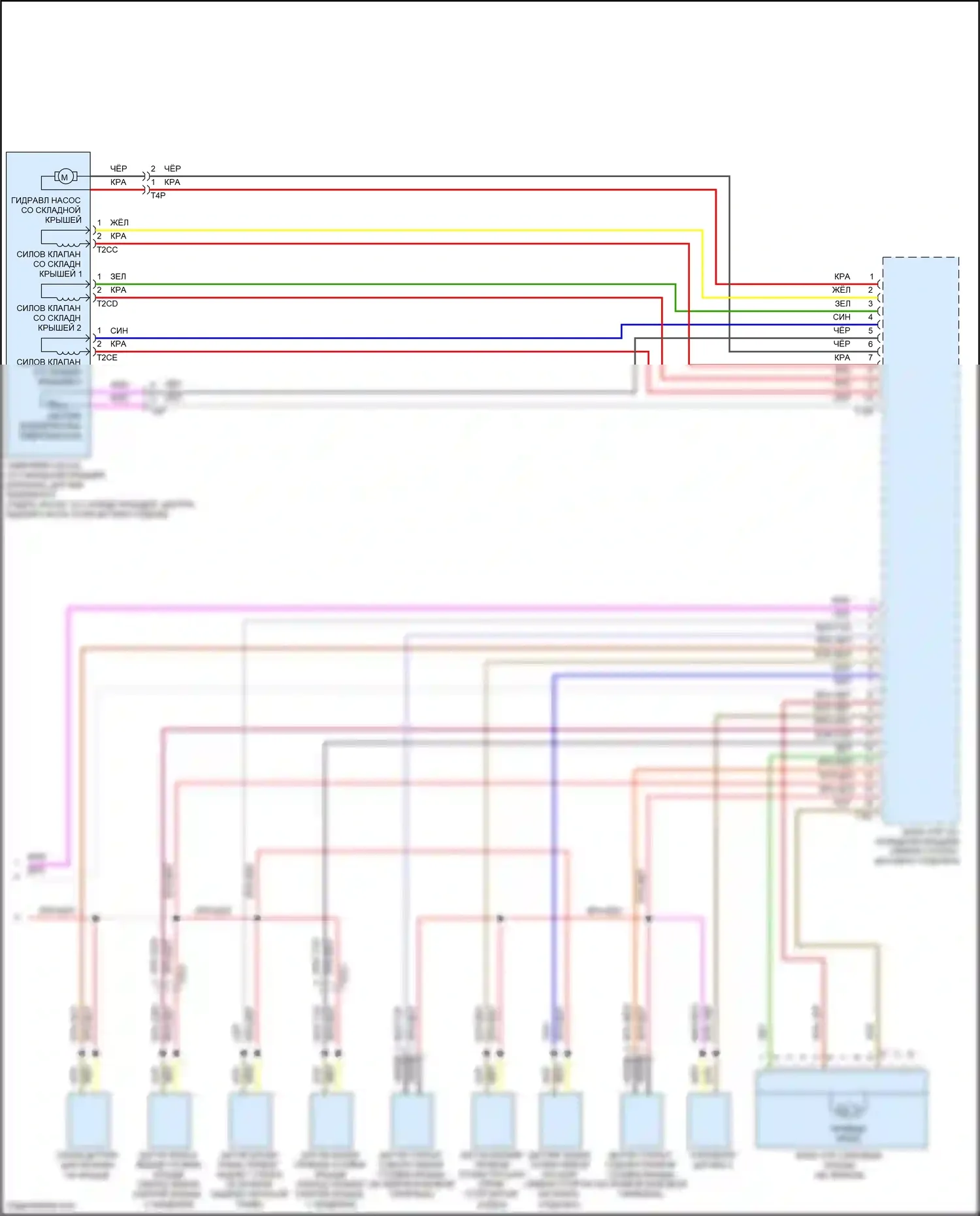 Eos Volkswagen I рестайлинг (2010-2015): Электросхема складной крыши/люка (2 из 2) 