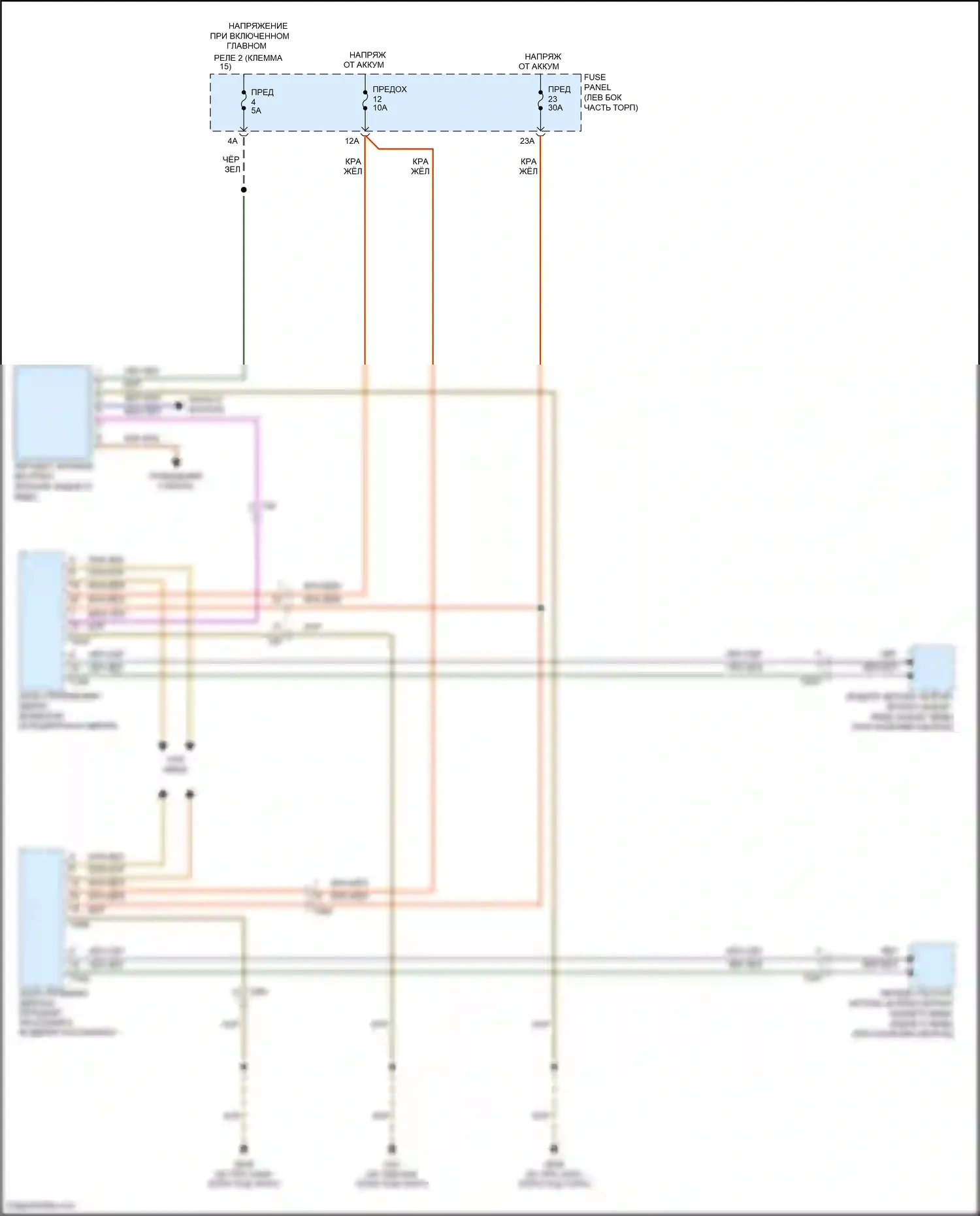 Eos Volkswagen I рестайлинг (2010-2015): Электросхема автоматического дневного/ночного зеркала 