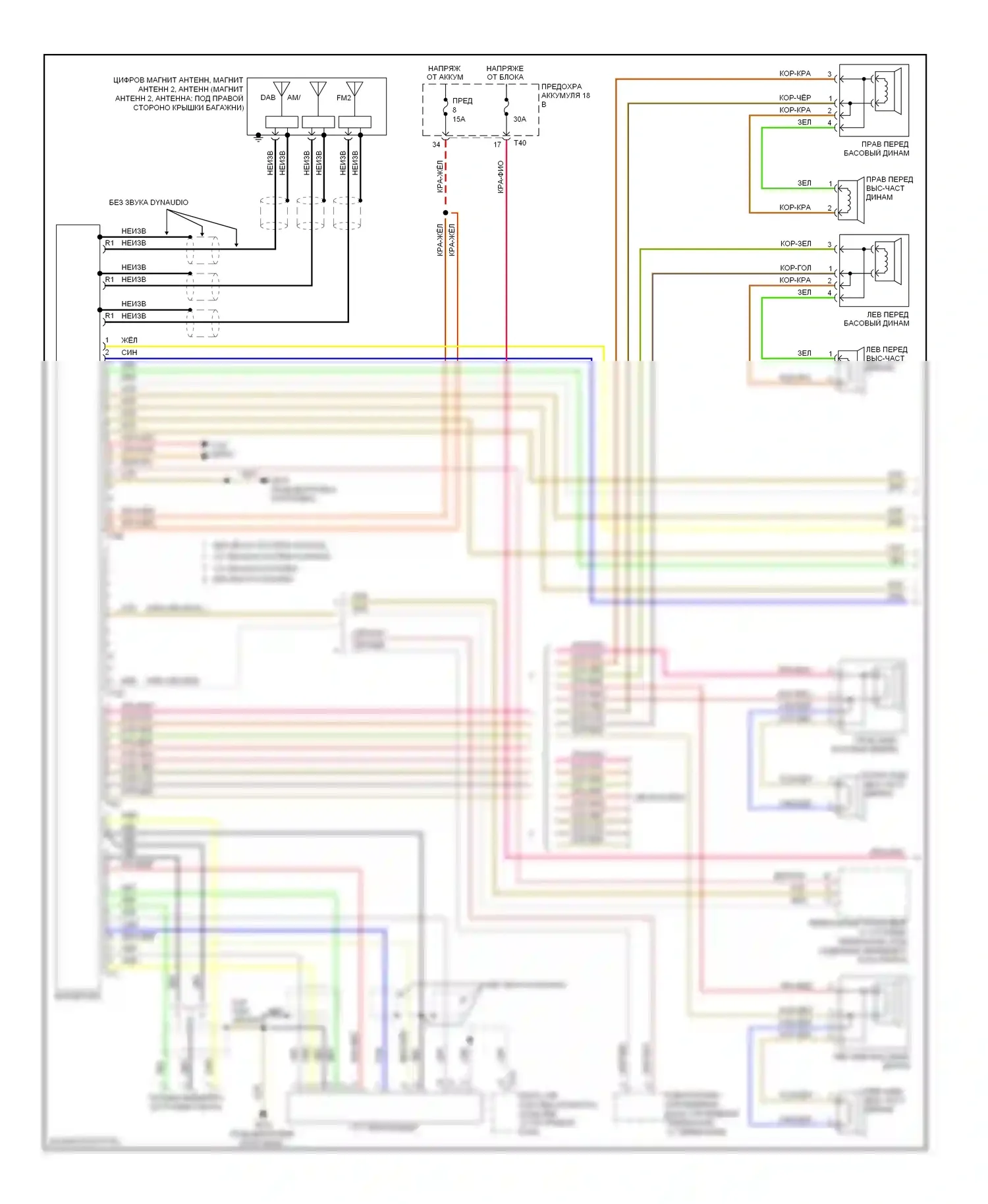 Eos Volkswagen I (2006-2011): Электросхема магнитолы, rcd 500 dynaudio и rcd 310/rcd510 (1 из 2) 
