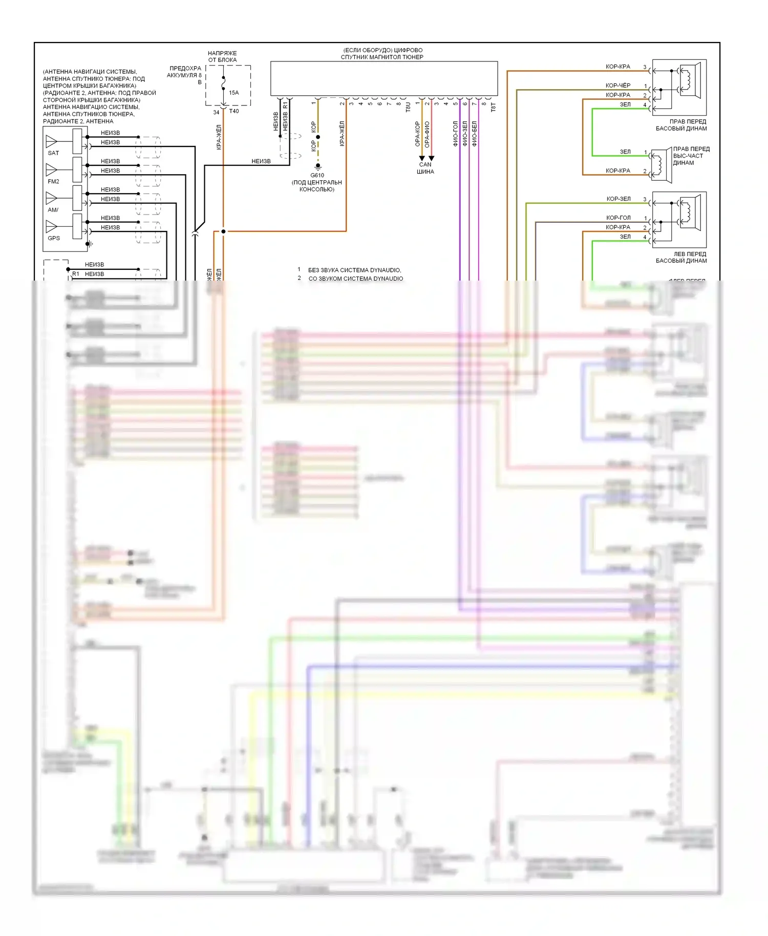 Eos Volkswagen I (2006-2011): Электросхема магнитолы, рнс 510 