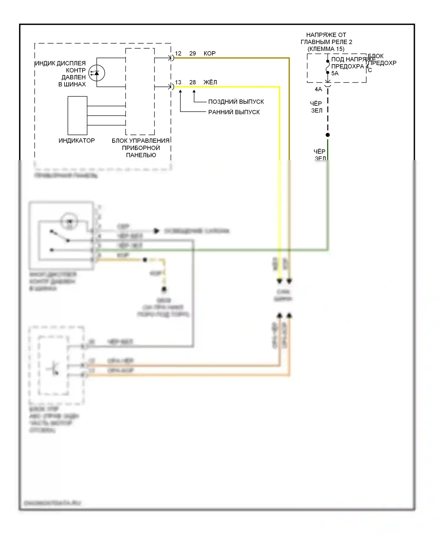 Eos Volkswagen I (2006-2011): Электросхема контроля давления в шинах 