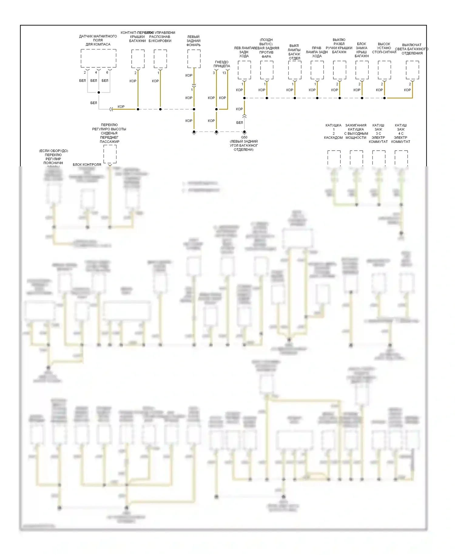 Eos Volkswagen I (2006-2011): Электросхема точек подключения масс (3 из 3) 