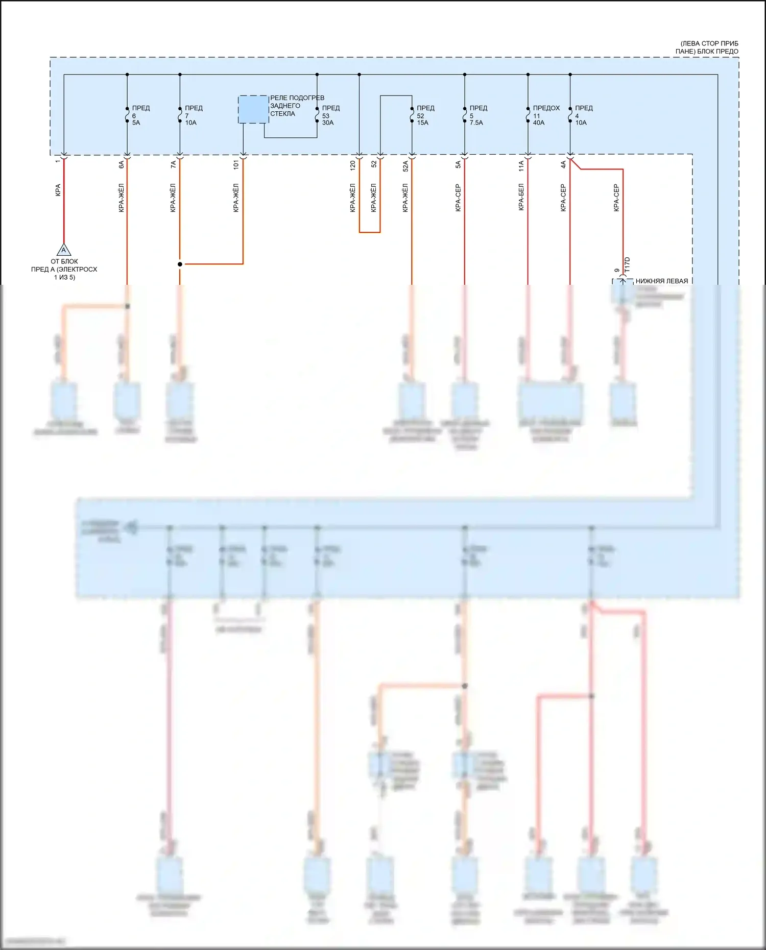Golf GTI Volkswagen VII рестайлинг (2017-2020): Электросхема блока предохранителей реле (2 из 5) 