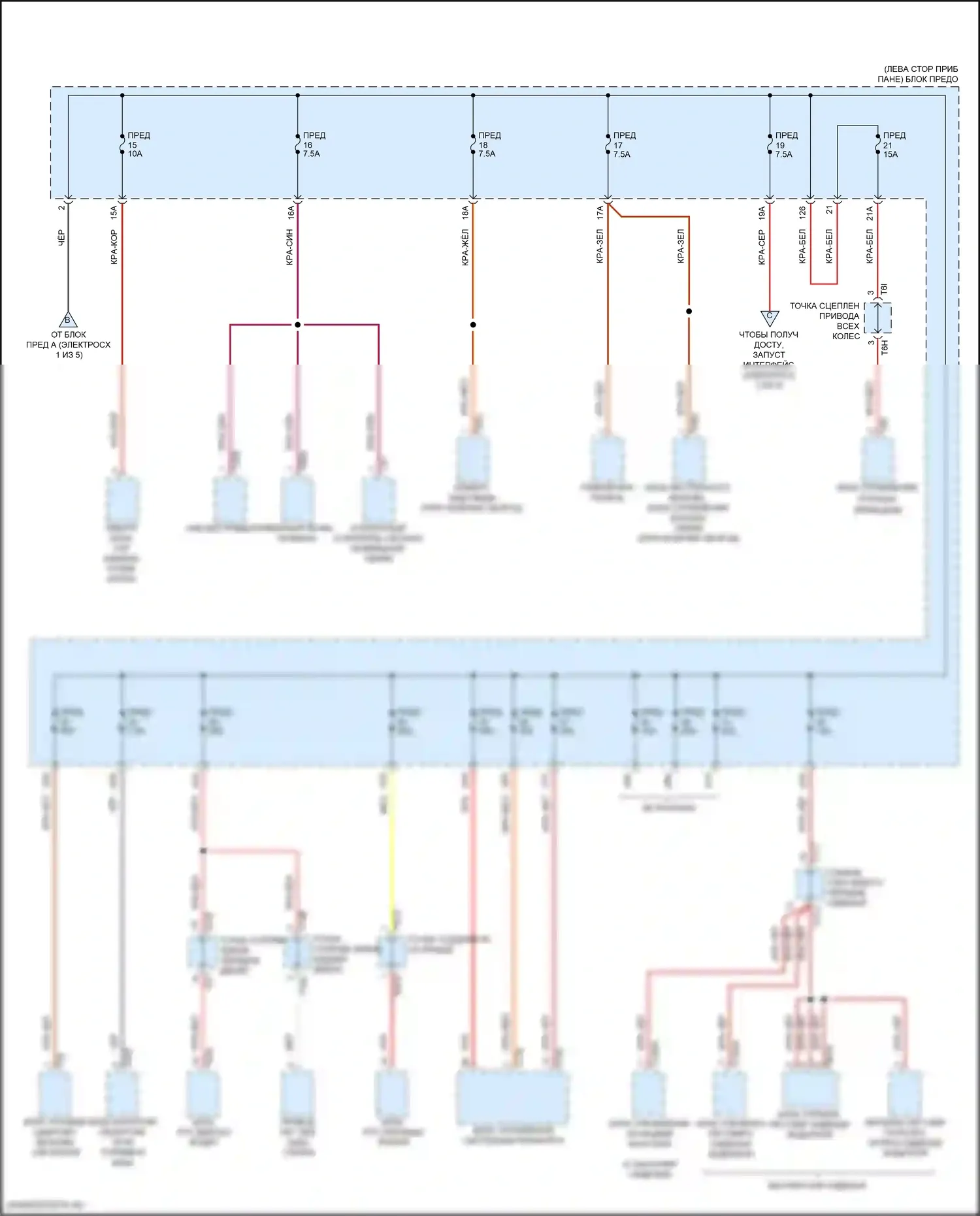 Golf GTI Volkswagen VII рестайлинг (2017-2020): Электросхема блока предохранителей реле (5 из 5) 