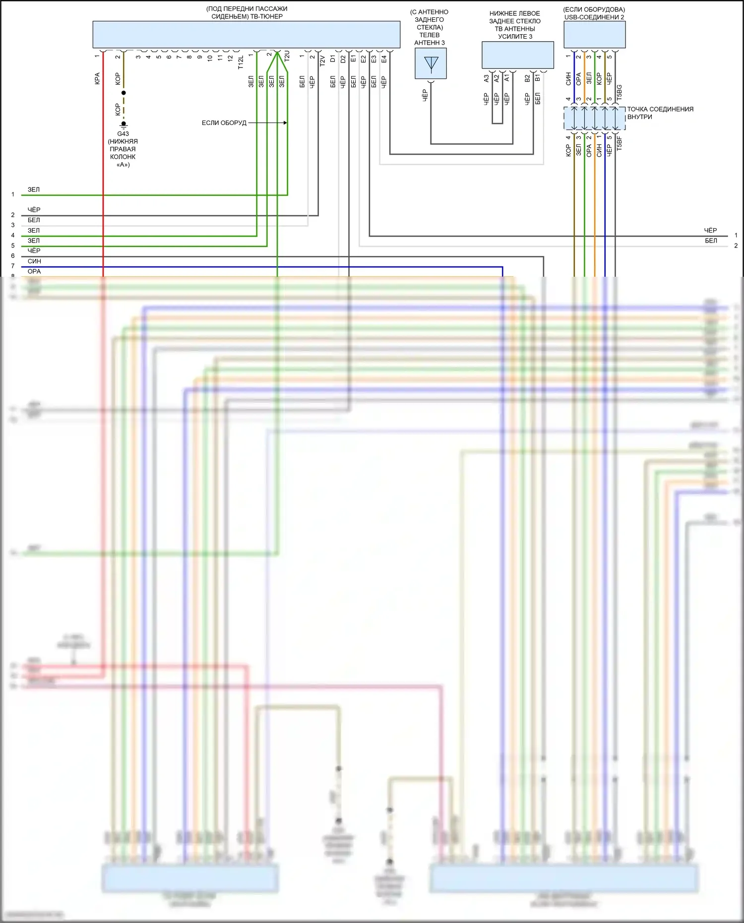 Golf GTI Volkswagen VII рестайлинг (2017-2020): Электросхема магнитолы, с усилителем (4 из 5) 