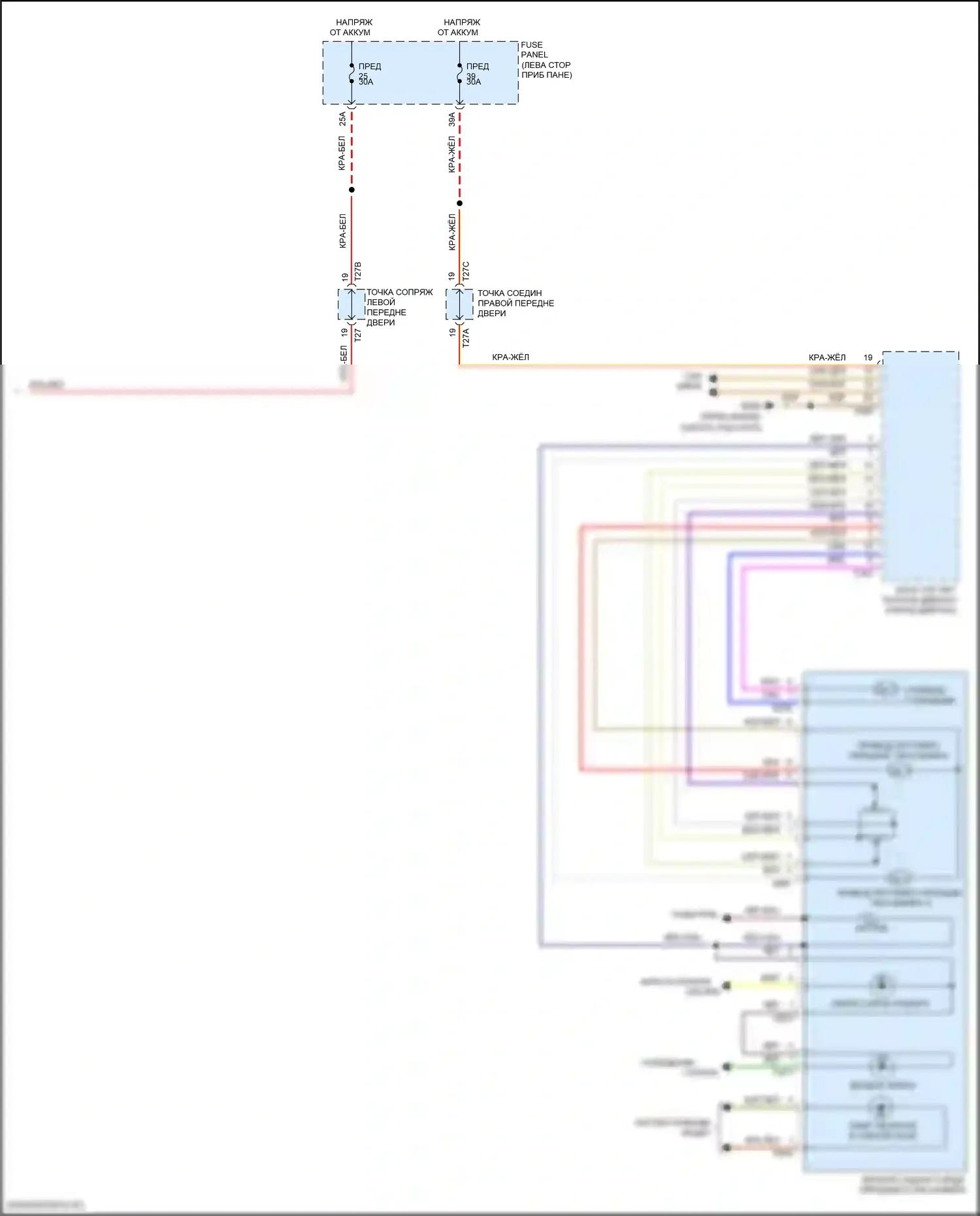 Golf GTI Volkswagen VII рестайлинг (2017-2020): Электросхема памяти зеркал (2 из 2) 