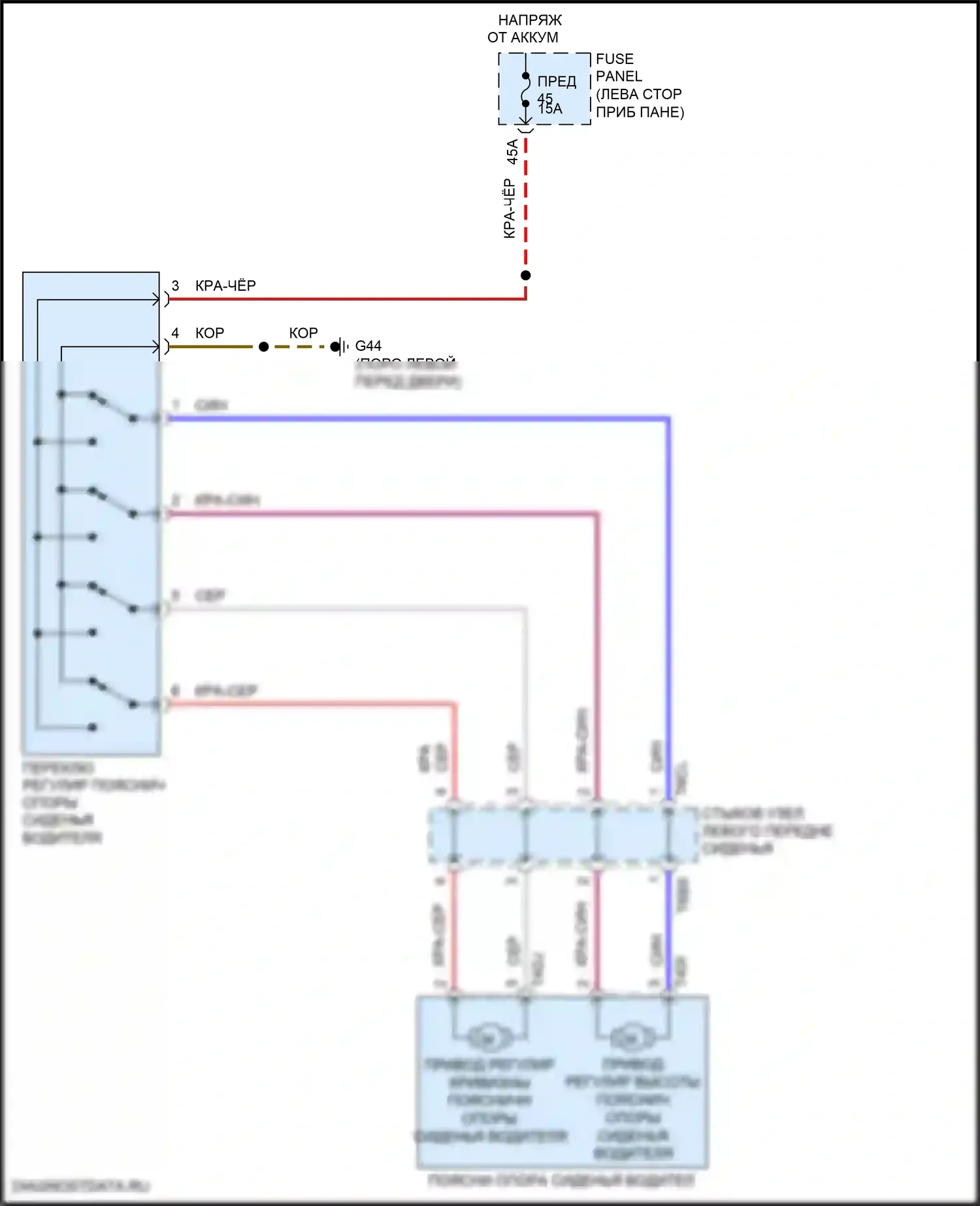 Golf GTI Volkswagen VII рестайлинг (2017-2020): Поясничная электросхема, без массажа 