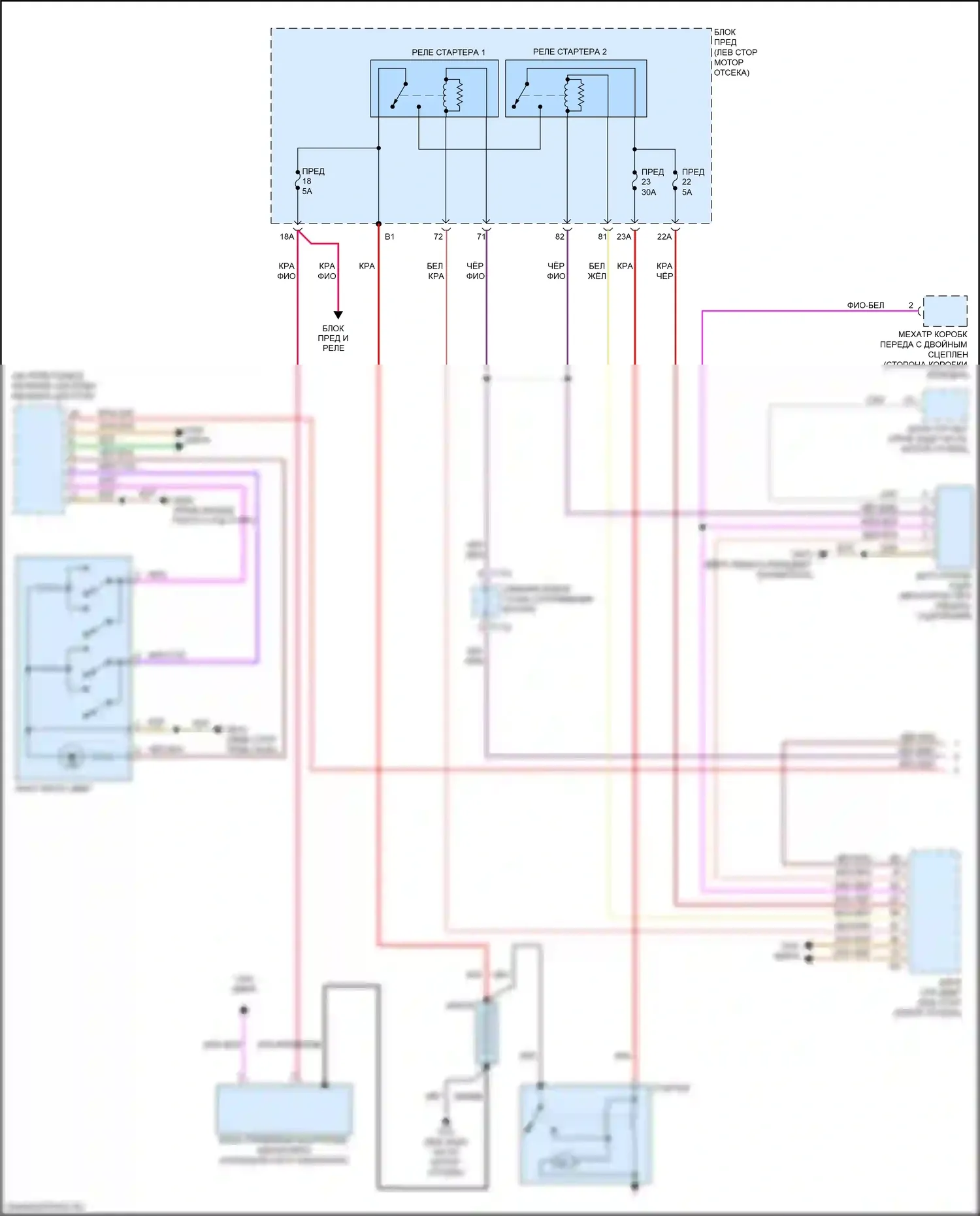 Golf GTI Volkswagen VII рестайлинг (2017-2020): Электросхема стартера (1 из 2) 