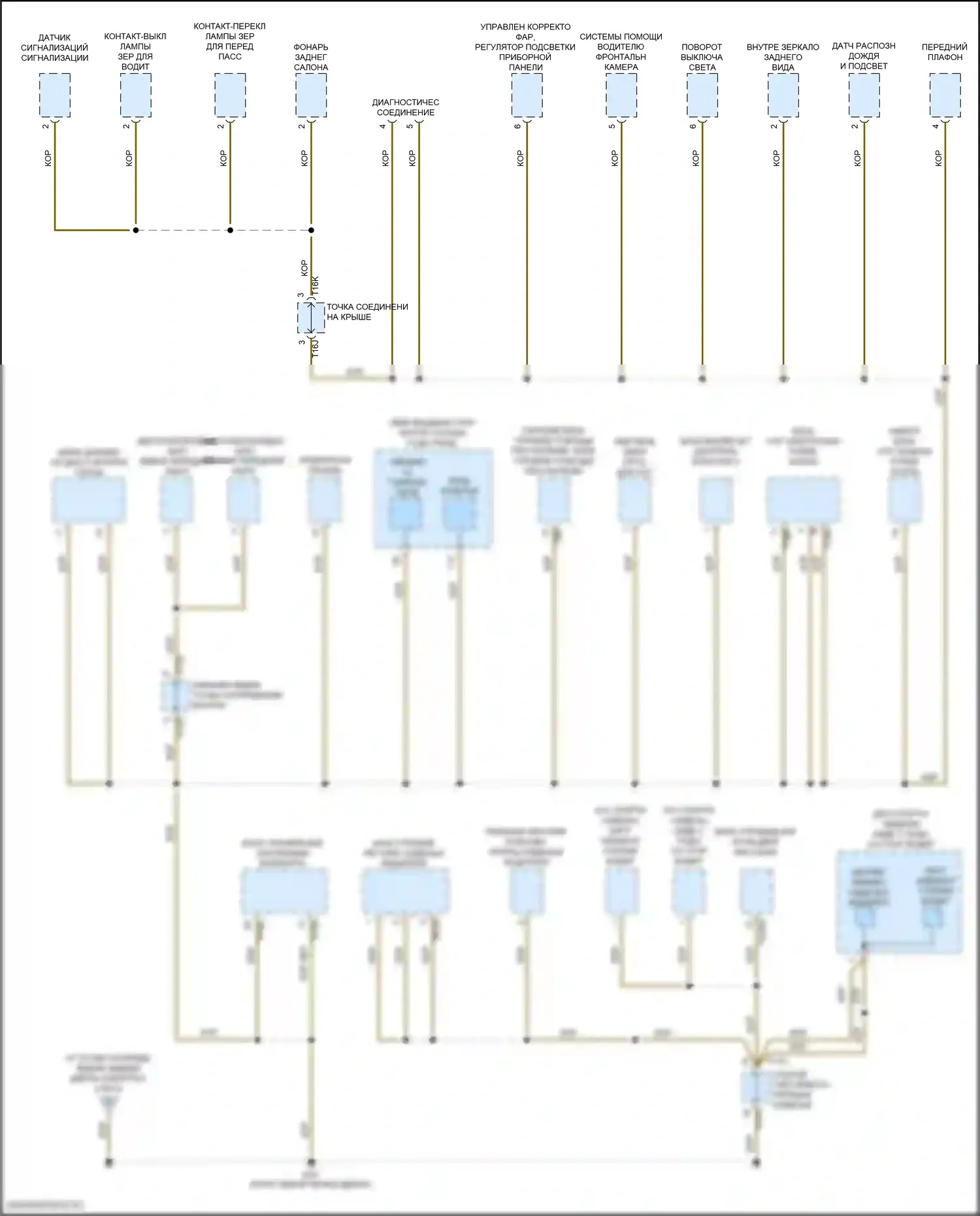 Golf GTI Volkswagen VII рестайлинг (2017-2020): Электросхема точек подключения масс (3 из 5) 