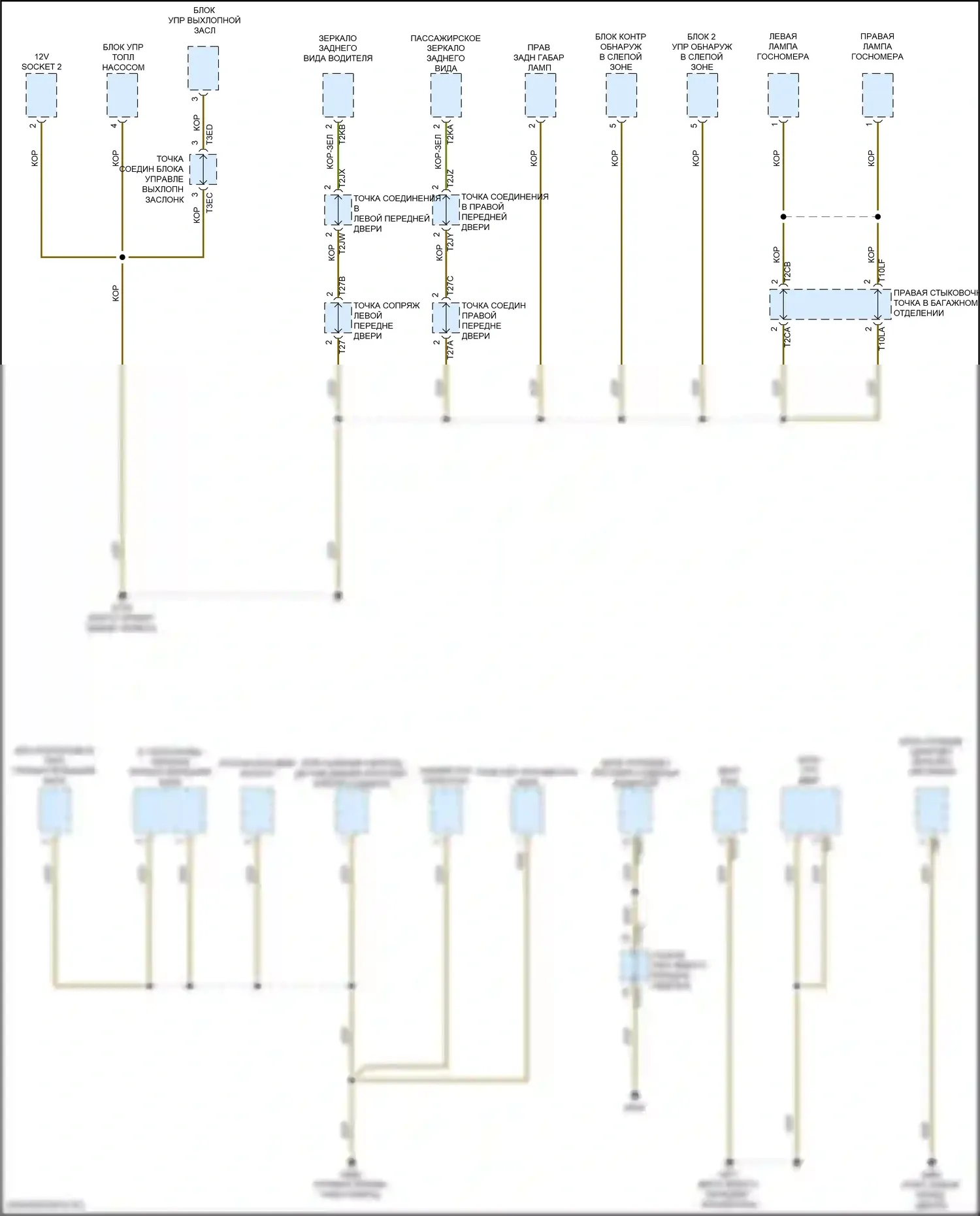 Golf GTI Volkswagen VII рестайлинг (2017-2020): Электросхема точек подключения масс (5 из 5) 