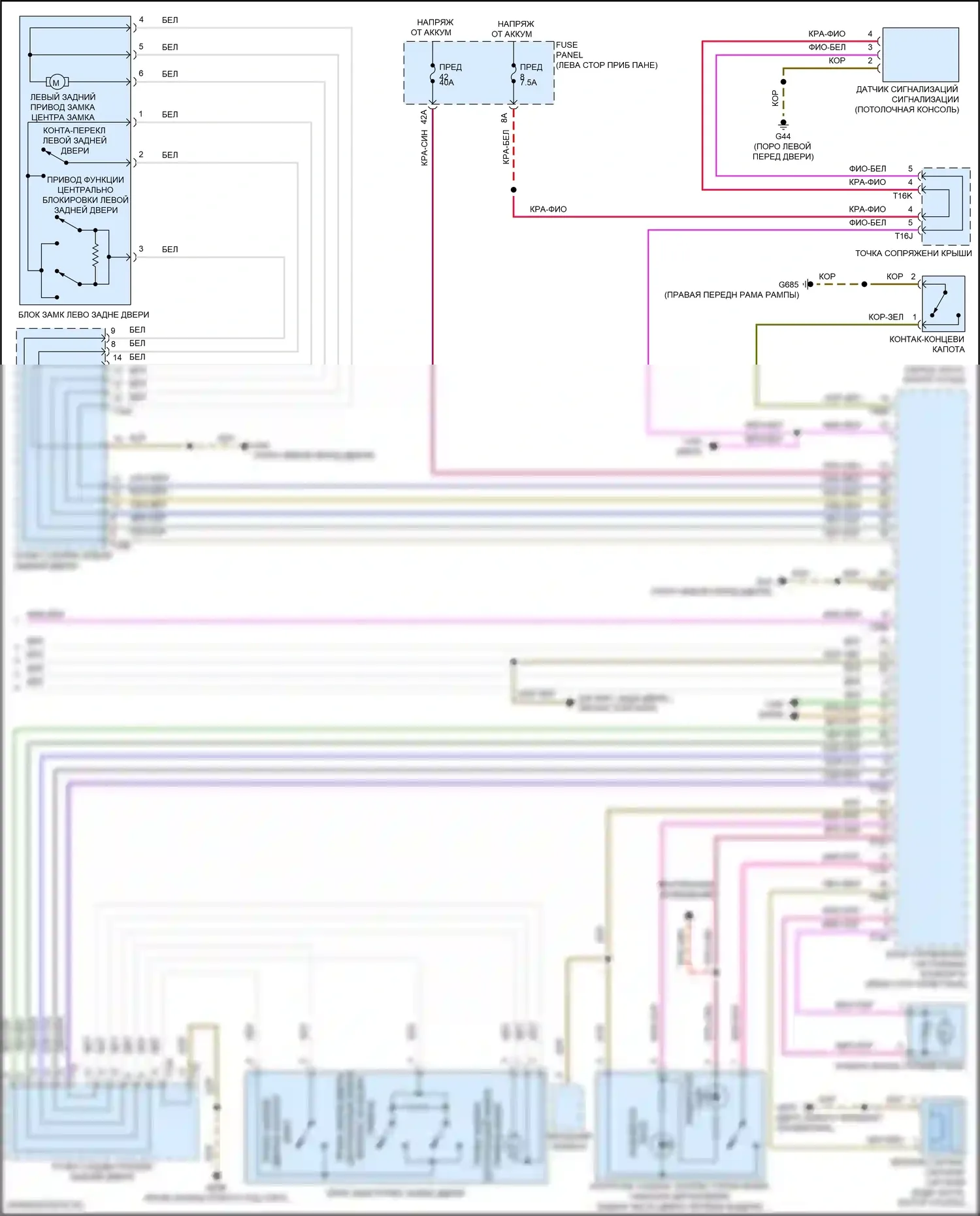 Golf GTI Volkswagen VII рестайлинг (2017-2020): Электросхема центрального замка (3 из 3) 