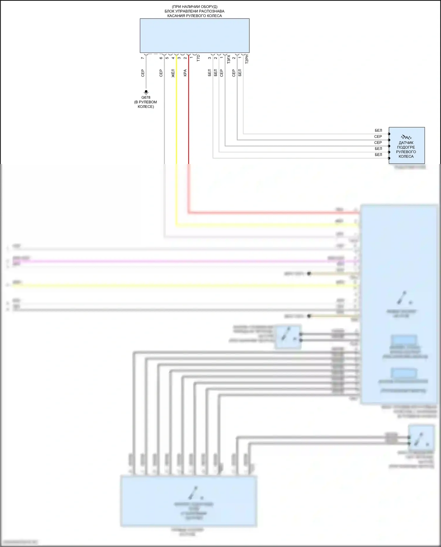 Golf GTI Volkswagen VIII (2019-2024): Электросхема блока управления электронными системами рулевой колонки (2 из 2) 